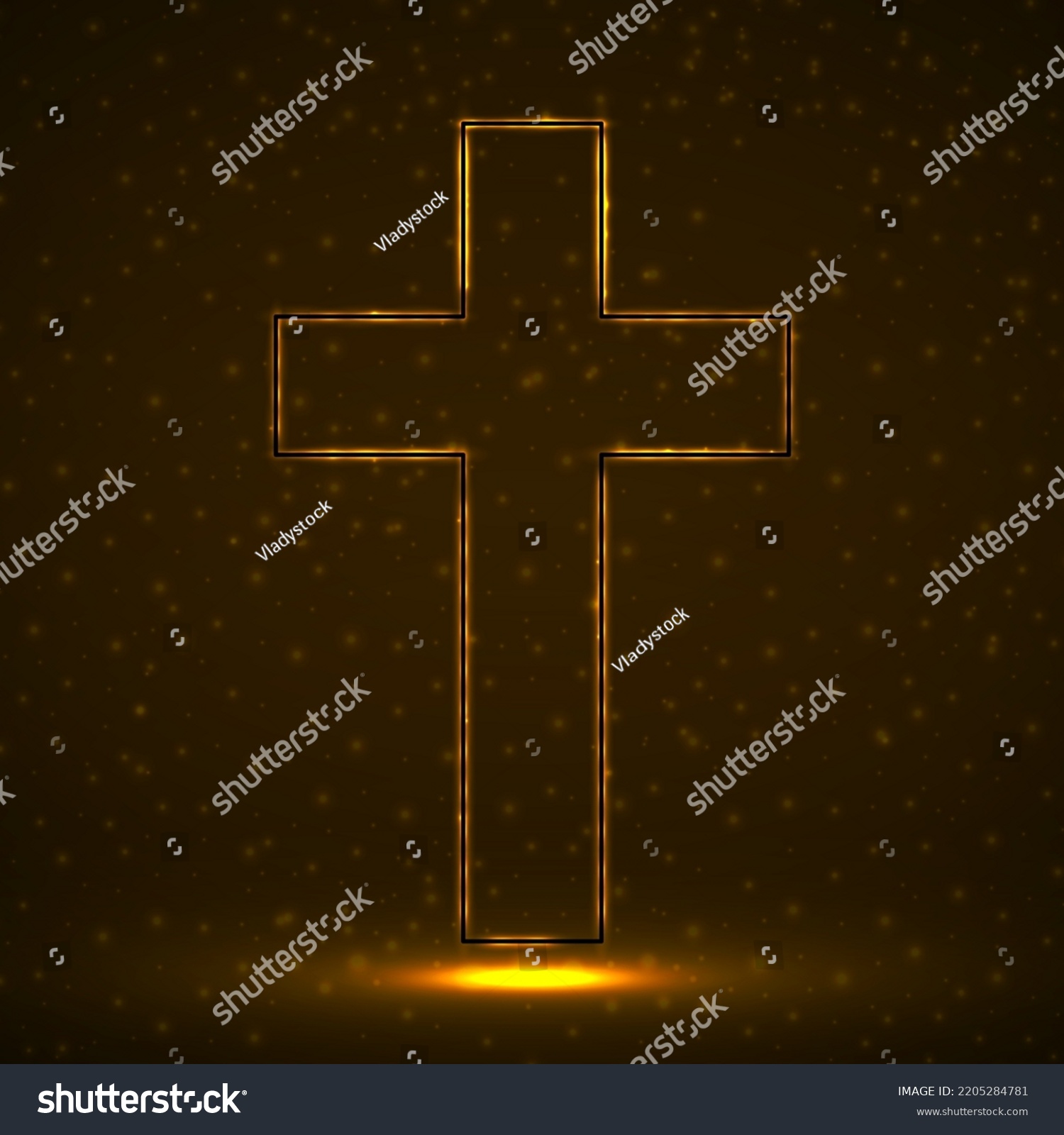 Abstract Cross Glowing Particles Christian Symbol Stock Vector (Royalty ...