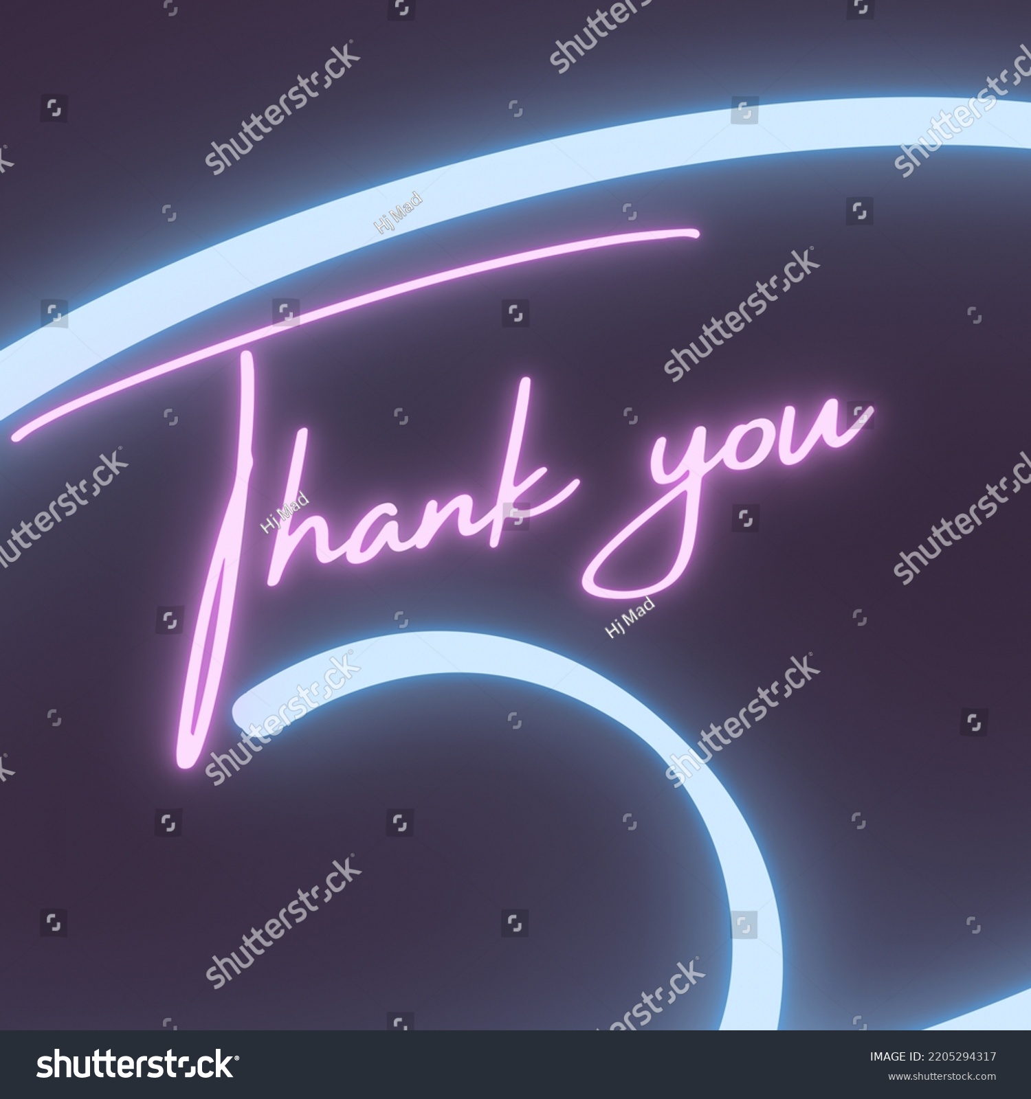 Neon Thankyou Font Thankyou Note Fluorescent Stock Illustration ...