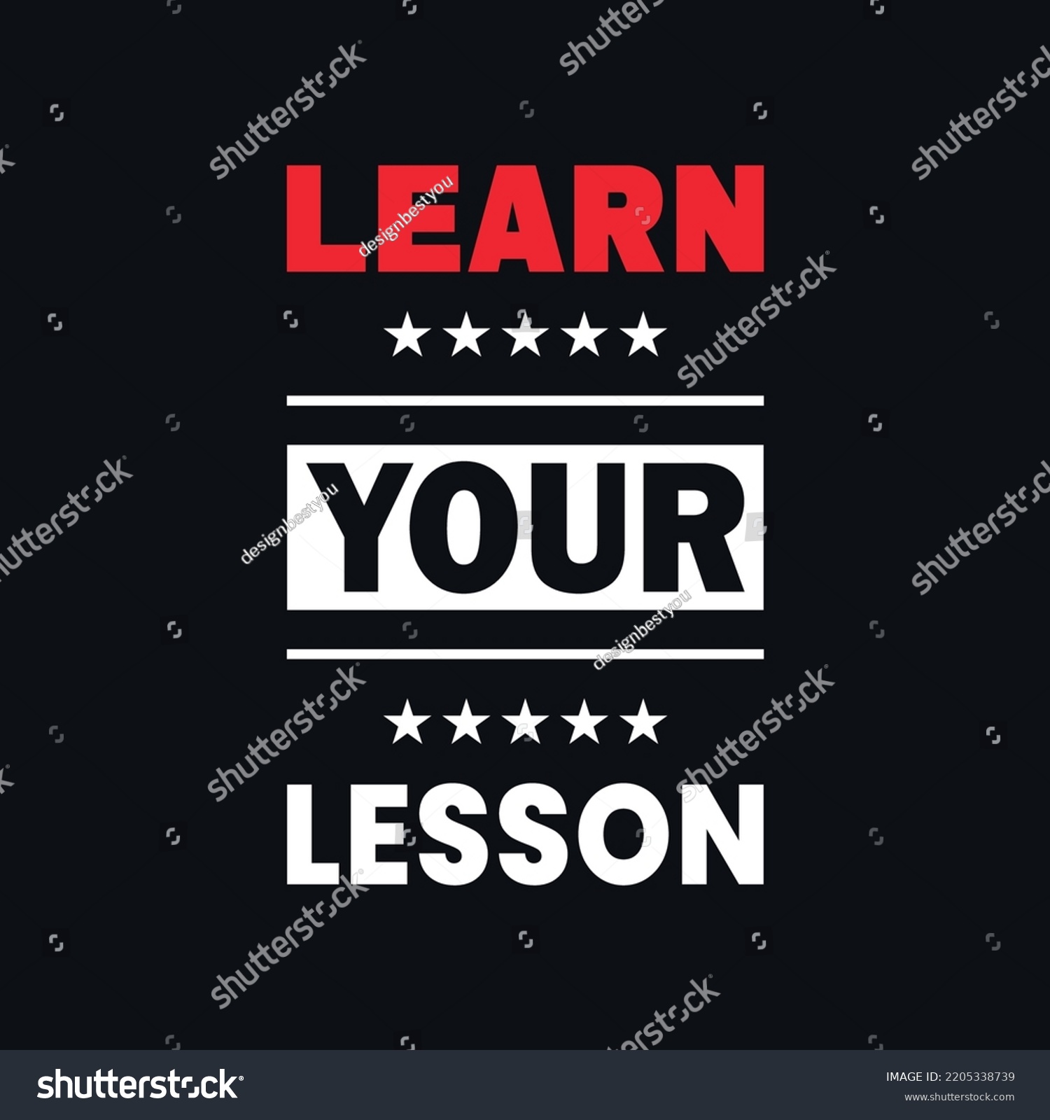 Learn Your Lesson Motivational Quotes Text Stock Vector (Royalty Free ...