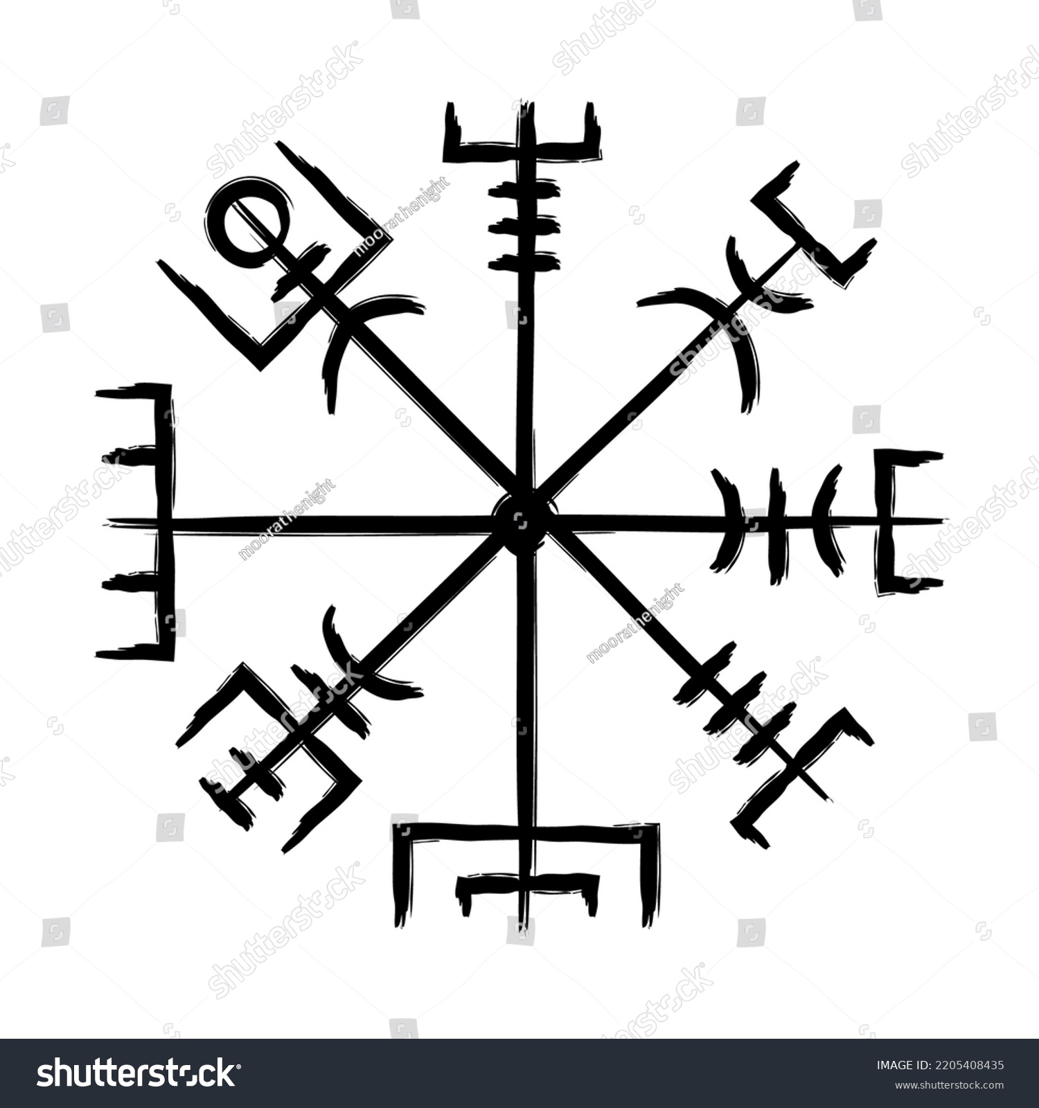 Hand Drawn Full Editable Norse Symbol Stock Vector (Royalty Free ...