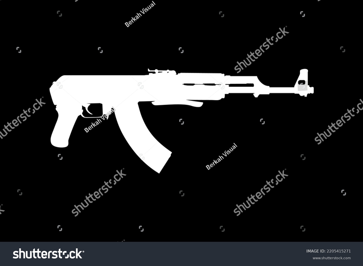 Silhouette Ak 47 Gun Pictogram Graphic Stock Vector (Royalty Free ...