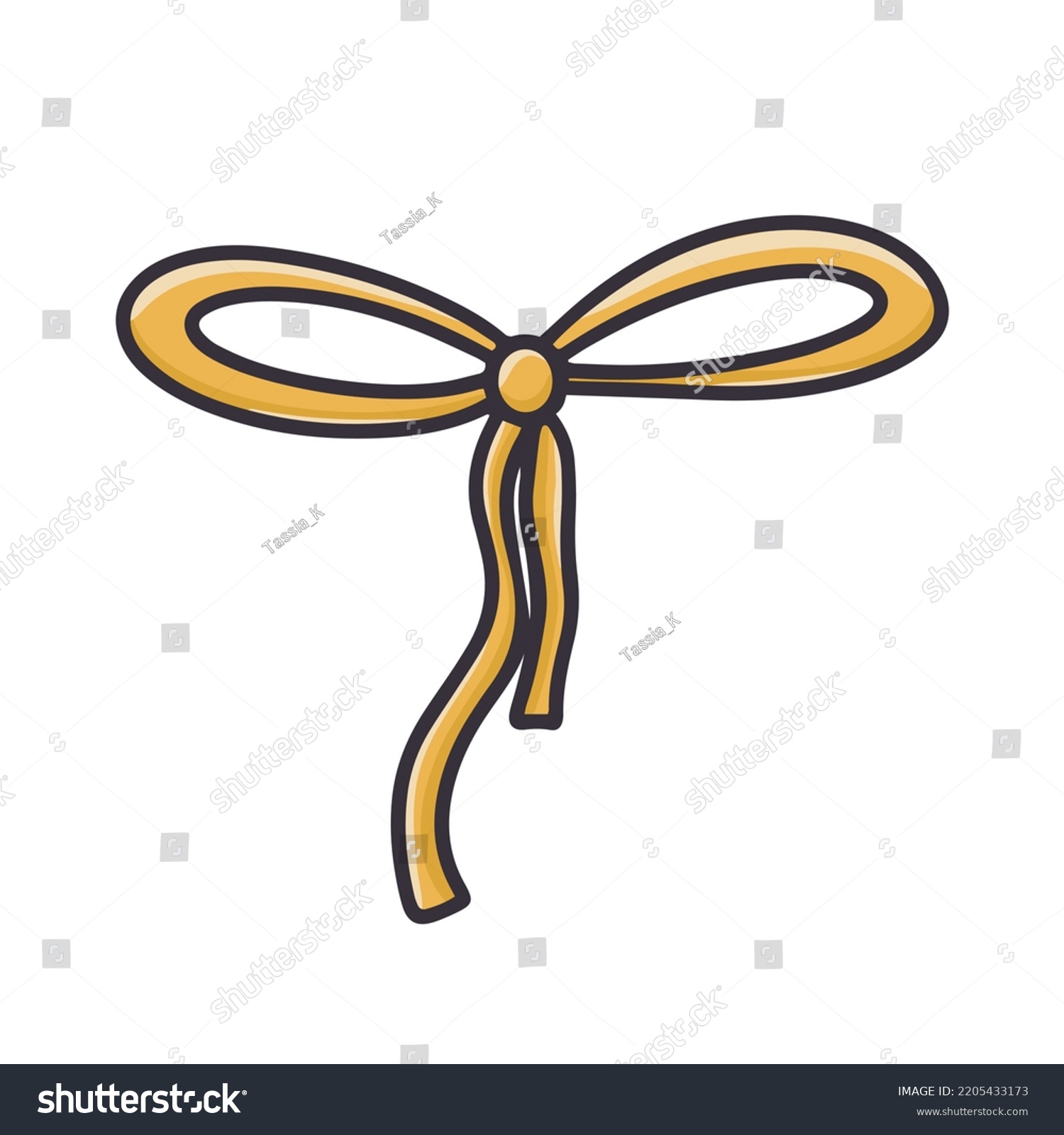 Ribbon Tied Bow Clipart Cartoon Simple Stock Vector Royalty Free 2205433173 Shutterstock 8262