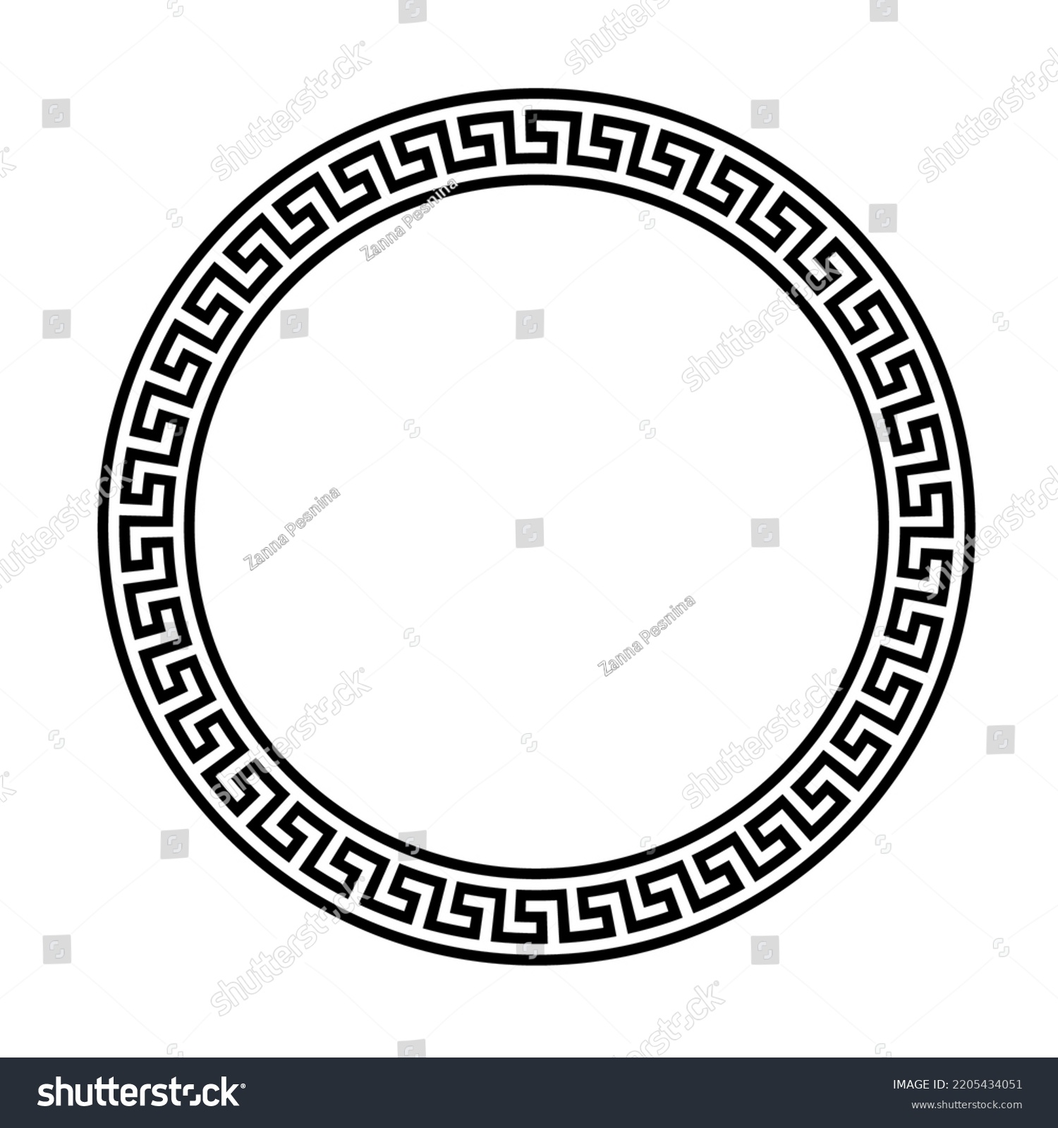 Ancient Greek Key Black Frame Pattern Stock Vector (Royalty Free ...