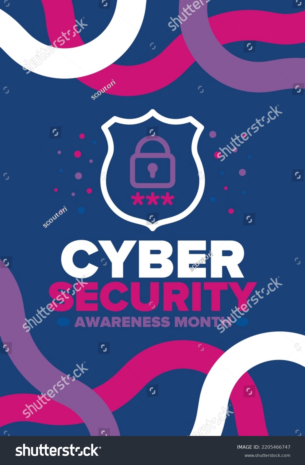 Cyber Security Awareness Month Celebrated Annual Stock Vector Royalty Free 2205466747 9851