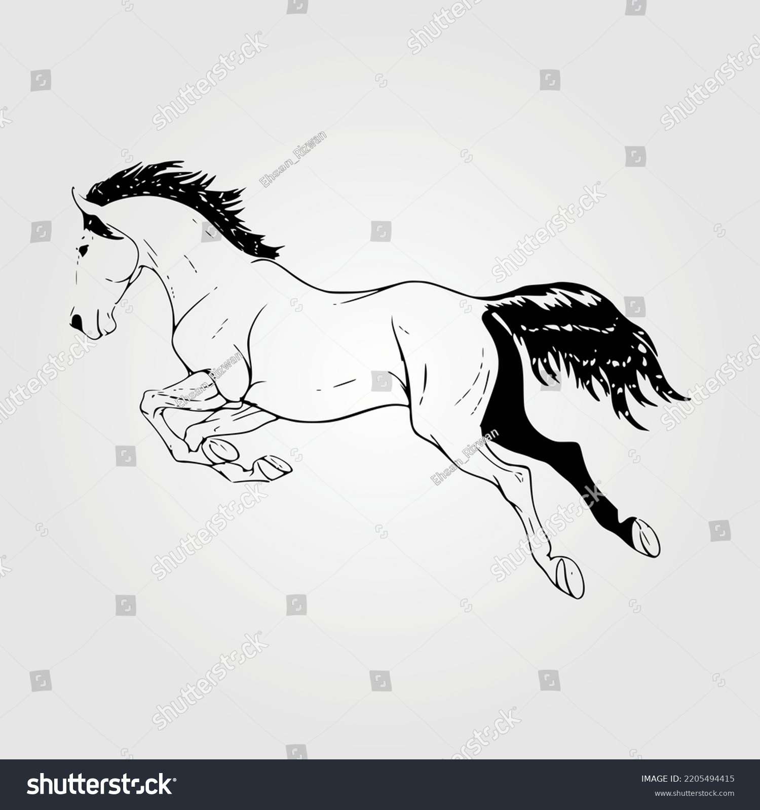 Horse Silhouette Equestrian Vector Illustration Show Stock Vector ...