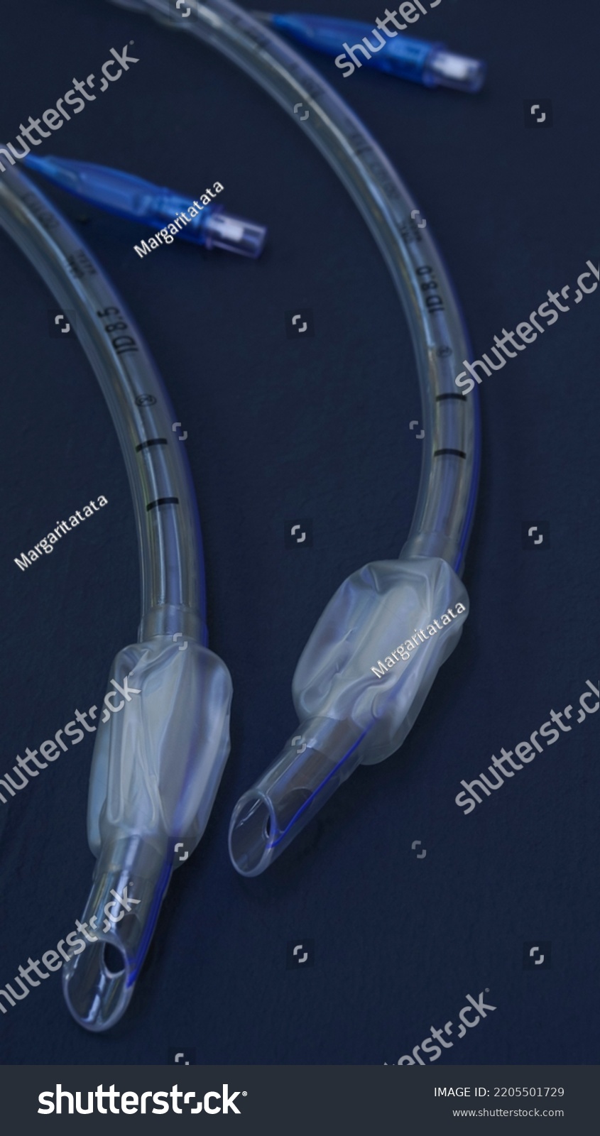 Endotracheal Tubes Different Diameters Lie On Stock Photo 2205501729 ...