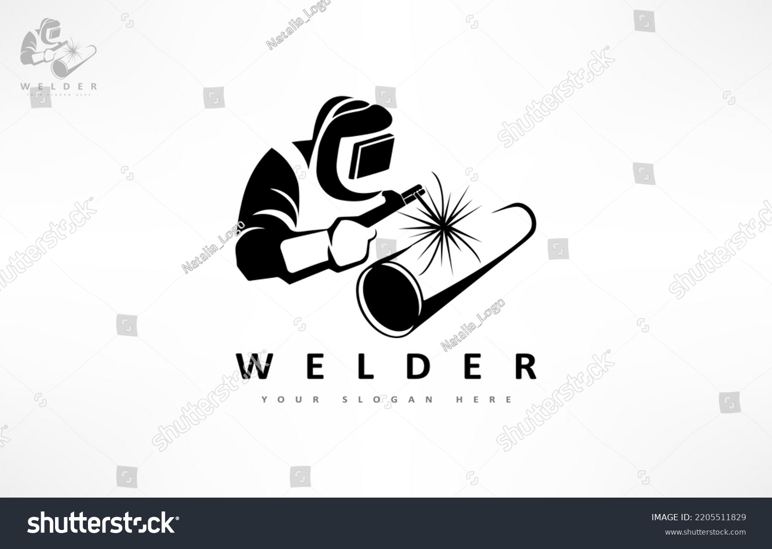 Welder Welds Pipe Logo Vector Welded Stock Vector (Royalty Free ...