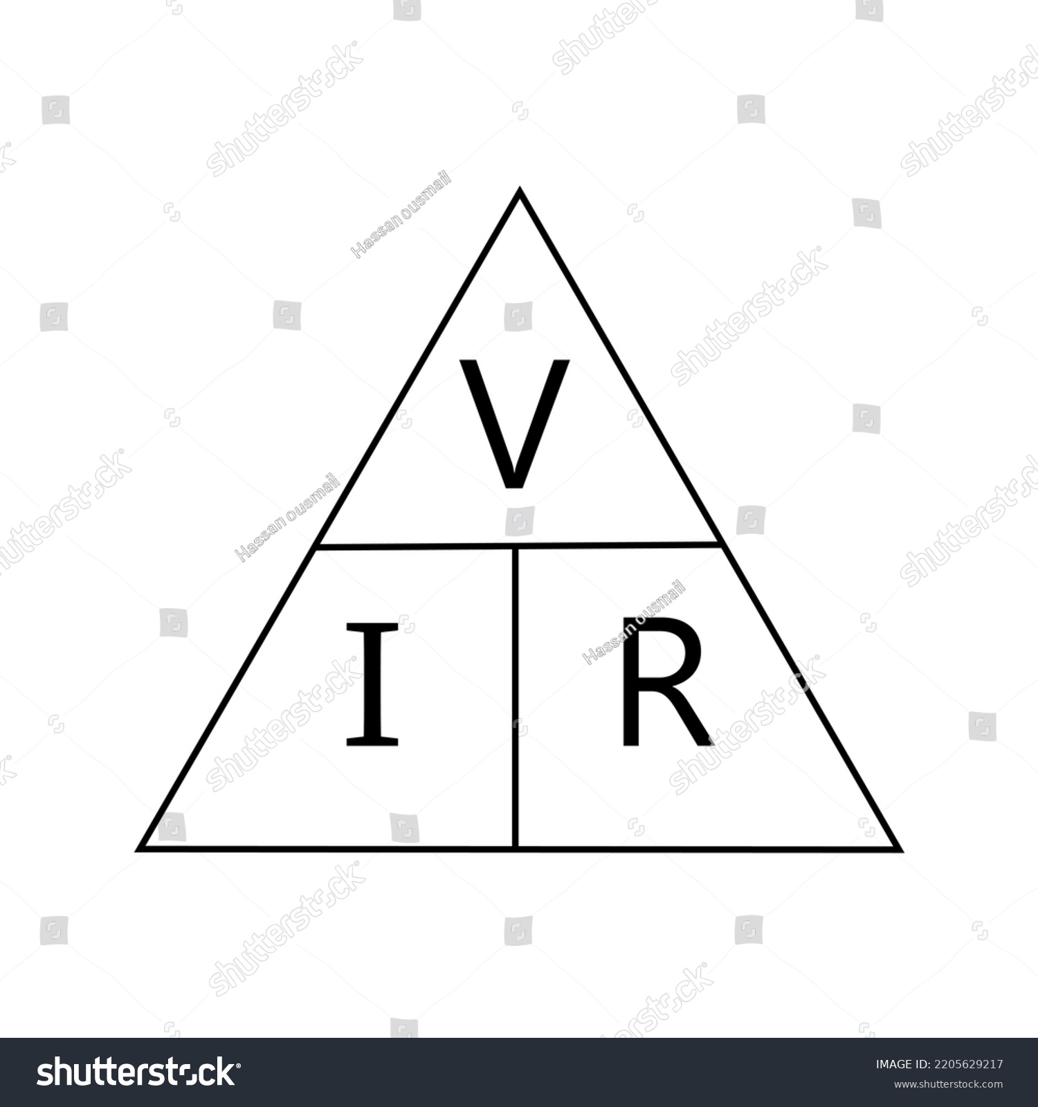 Ohms Law Triangle On White Background Stock Vector Royalty Free Shutterstock