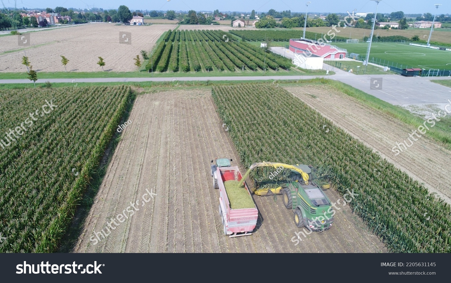 Threshing Corn Use Biomass Production Biogas Stock Photo 2205631145 ...