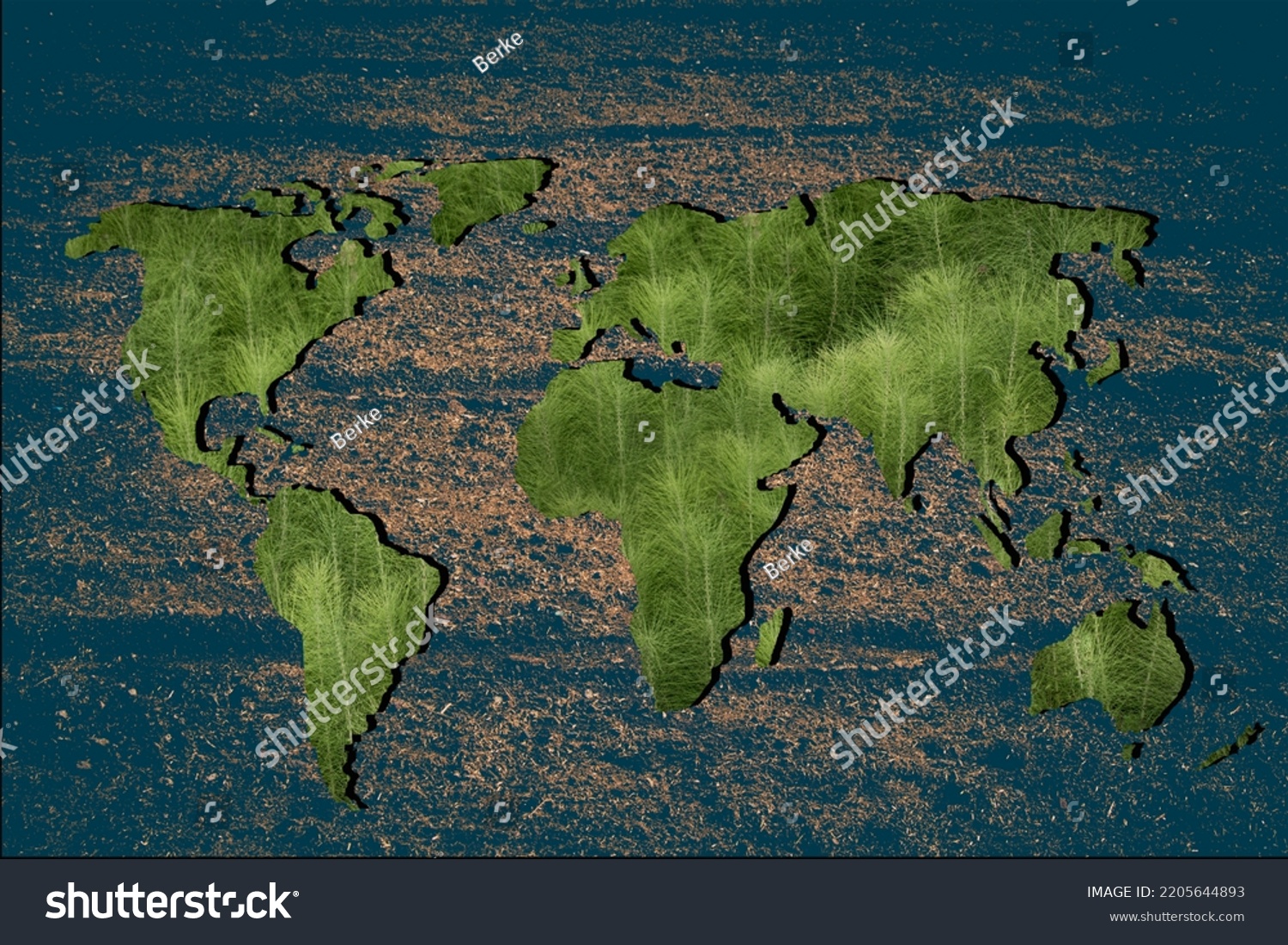 Roughly Outlined World Map White Background Stock Photo 2205644893 ...