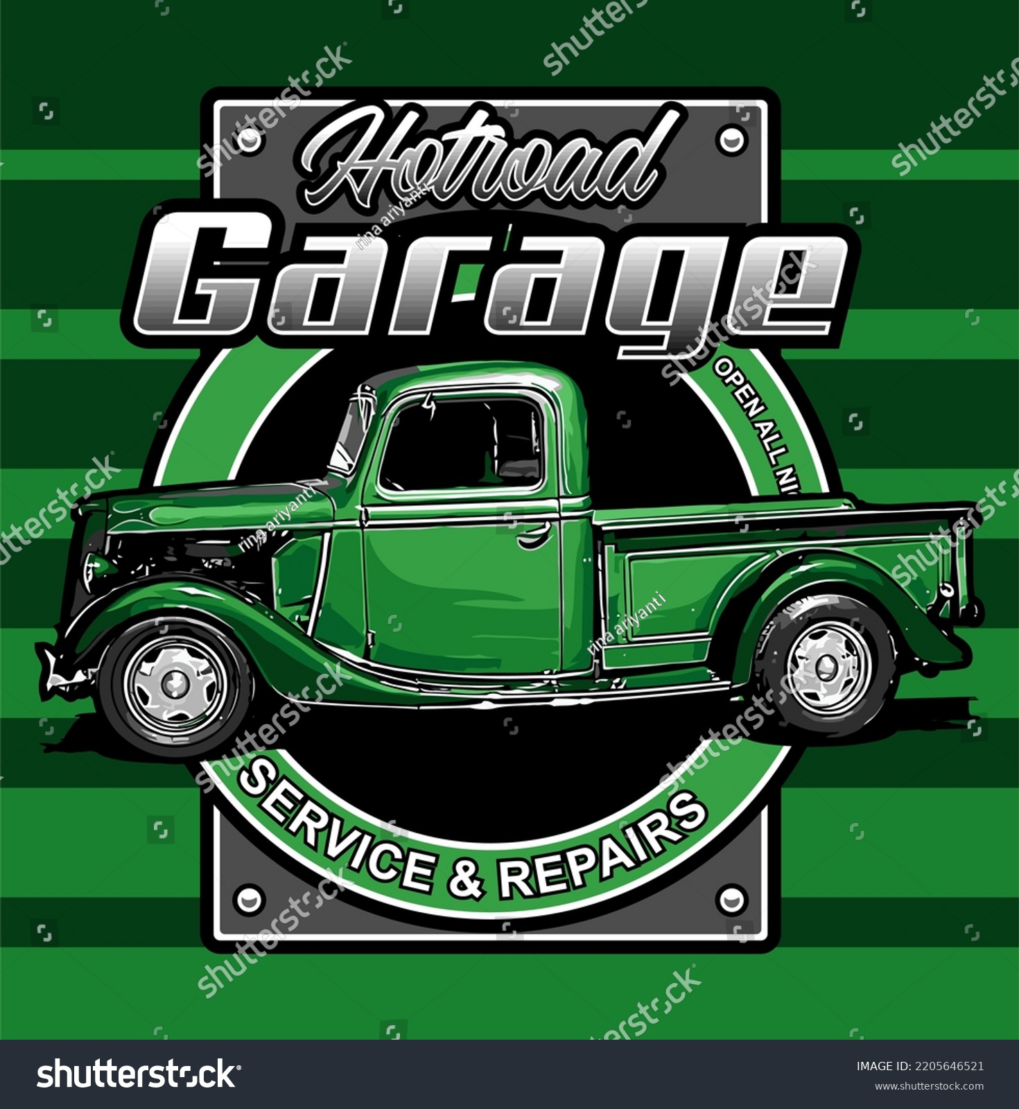 Hotrod Garage Vector Template Graphic Design Stock Vector (Royalty Free ...