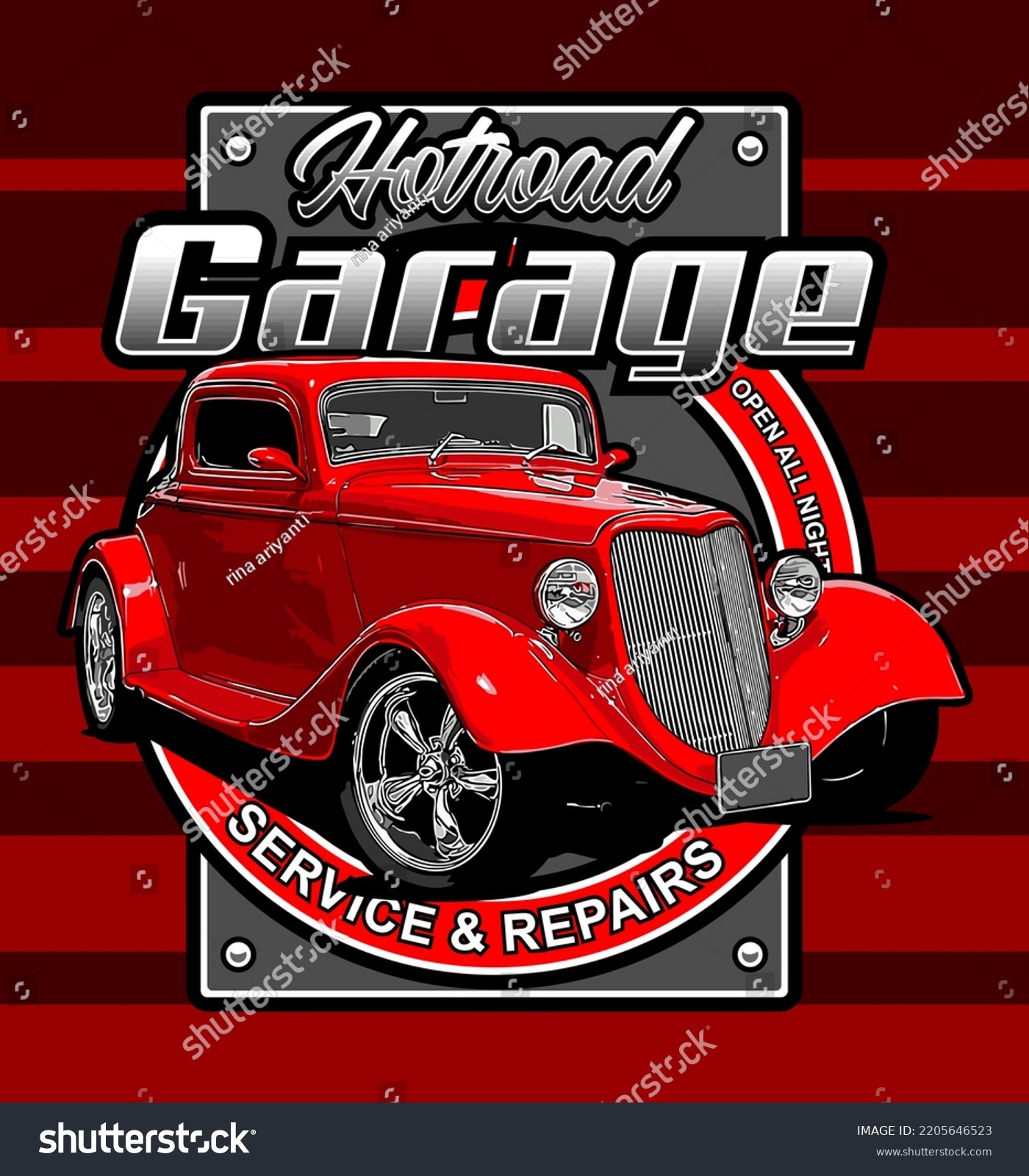 Hotrod Garage Vector Template Graphic Design Stock Vector (Royalty Free ...