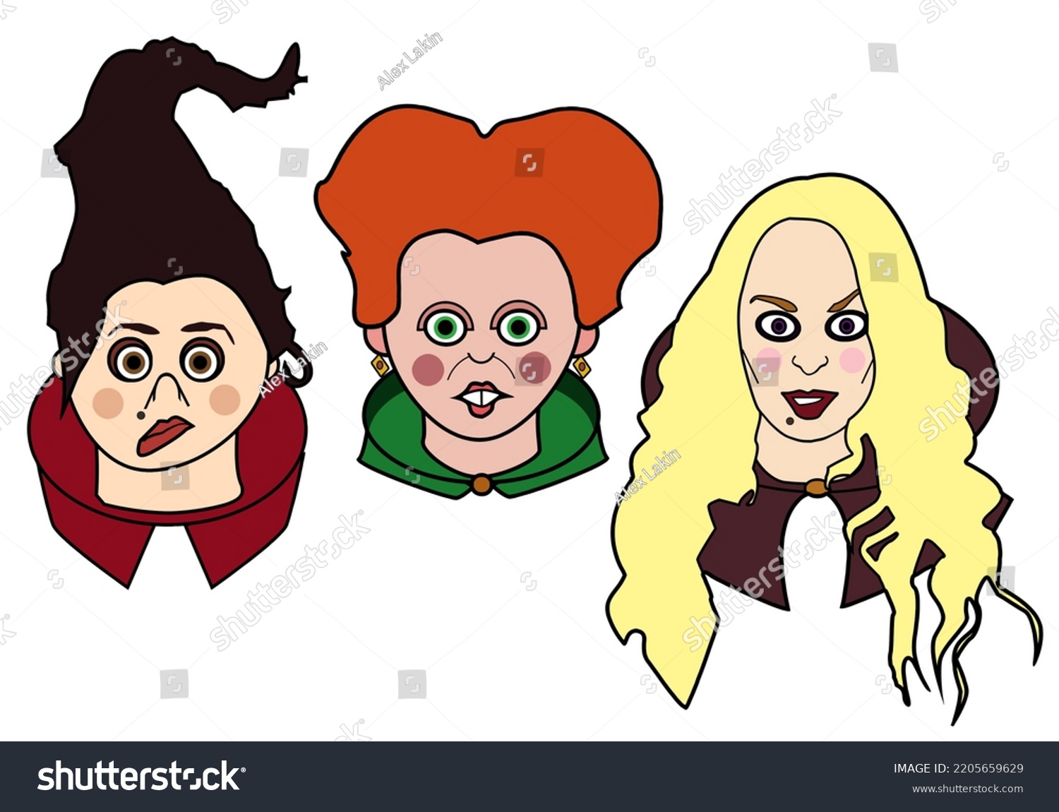 Hocus Pocus Sanderson Sisters Salem Witches 库存矢量图（免版税）2205659629 Shutterstock 0761