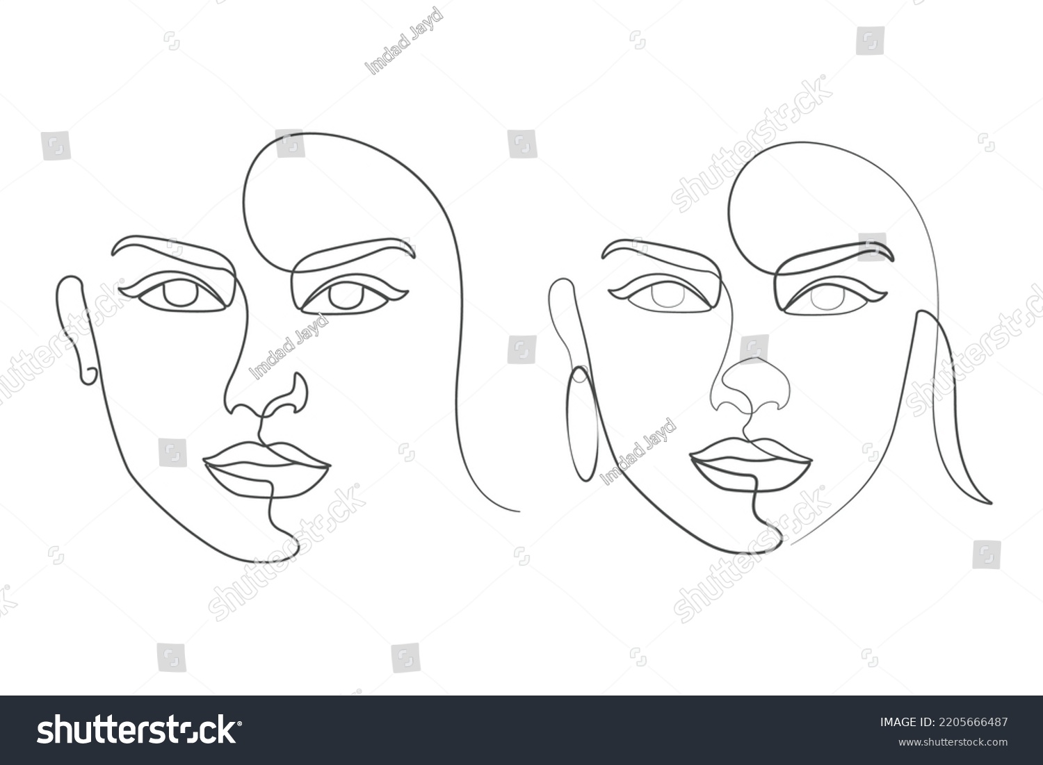 female-linear-drawing-elegant-one-line-stock-vector-royalty-free