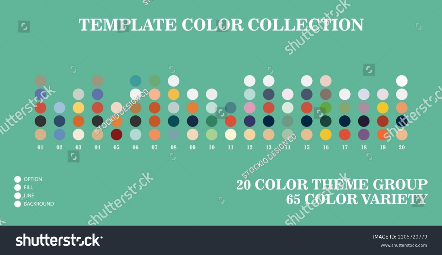 Stock Vector Color Palette Guide Trends Groups Of Vector Color Palettes With Color Variations 2205729779 