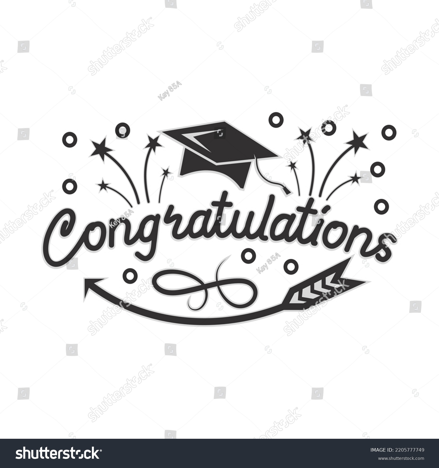 Graduation Congratulations Text Typography Toga Element Stock Vector ...