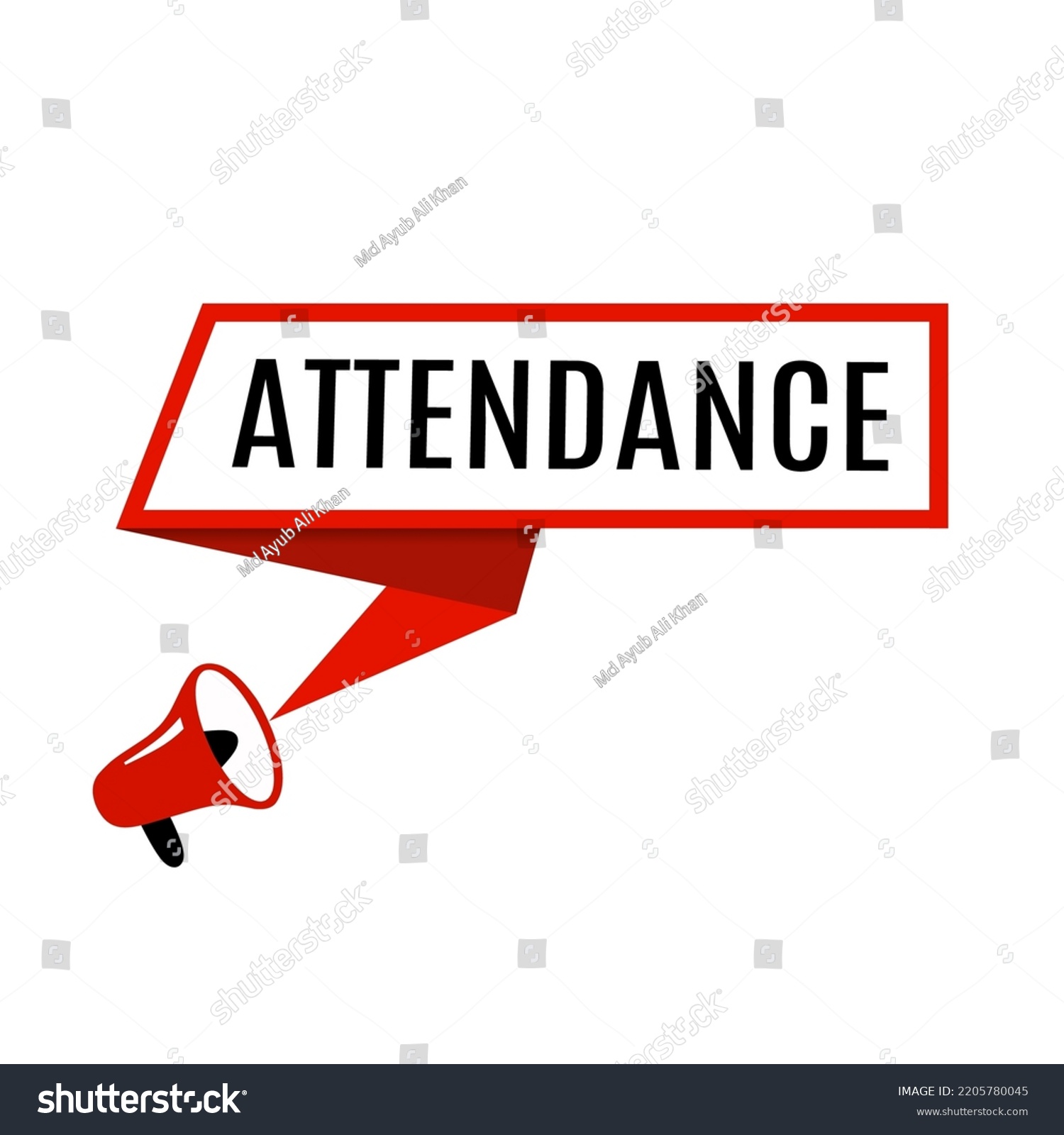 Attendance Text Writing On Speech Bubble Stock Vector (Royalty Free ...