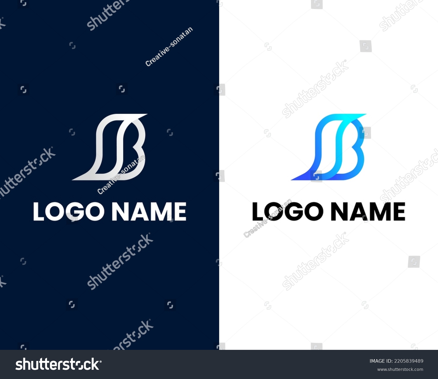 Letter S B Modern Logo Design Stock Vector (Royalty Free) 2205839489 ...