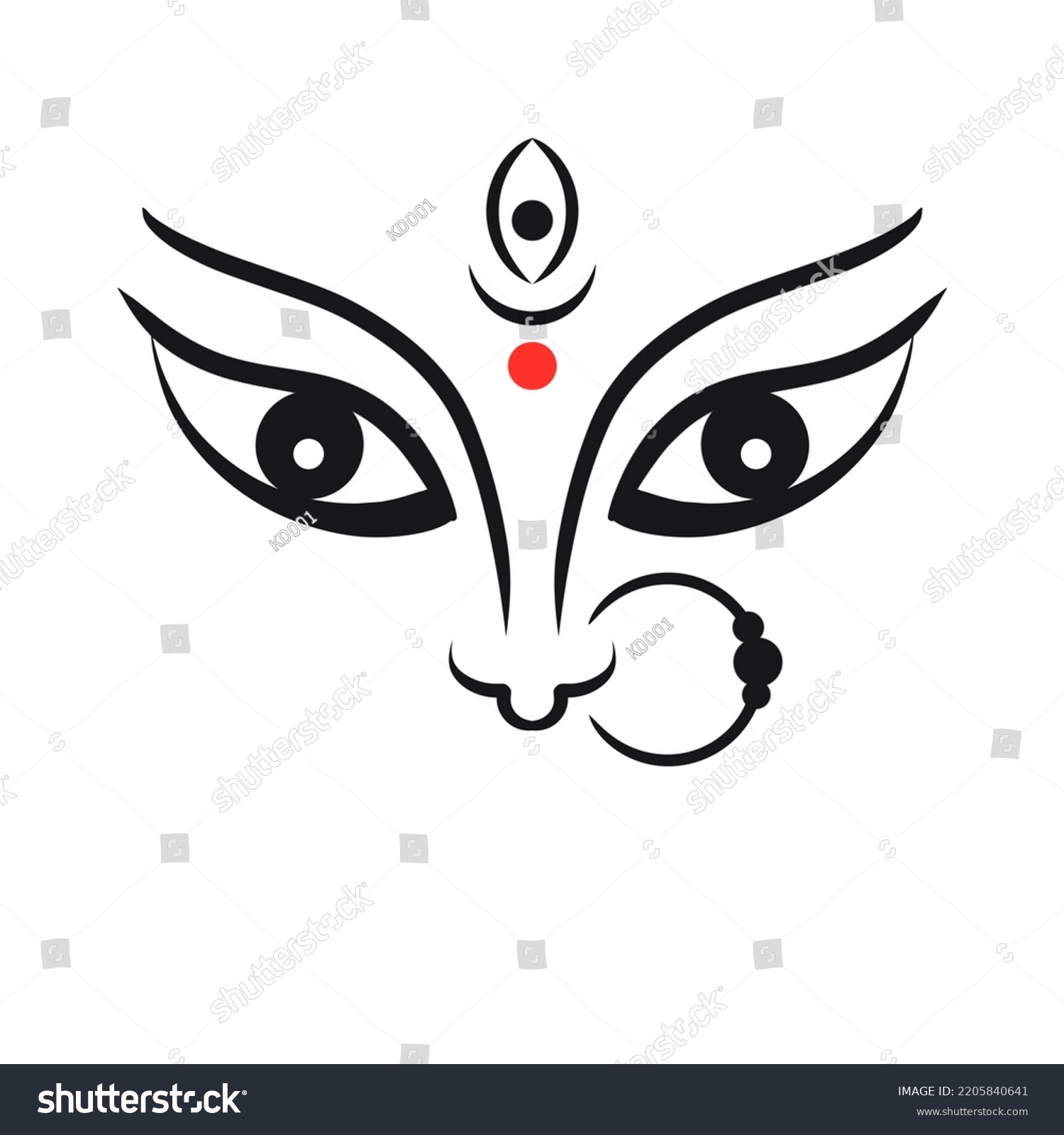 Hindu Religion Festival Durga Pooja Concept Stock Illustration ...