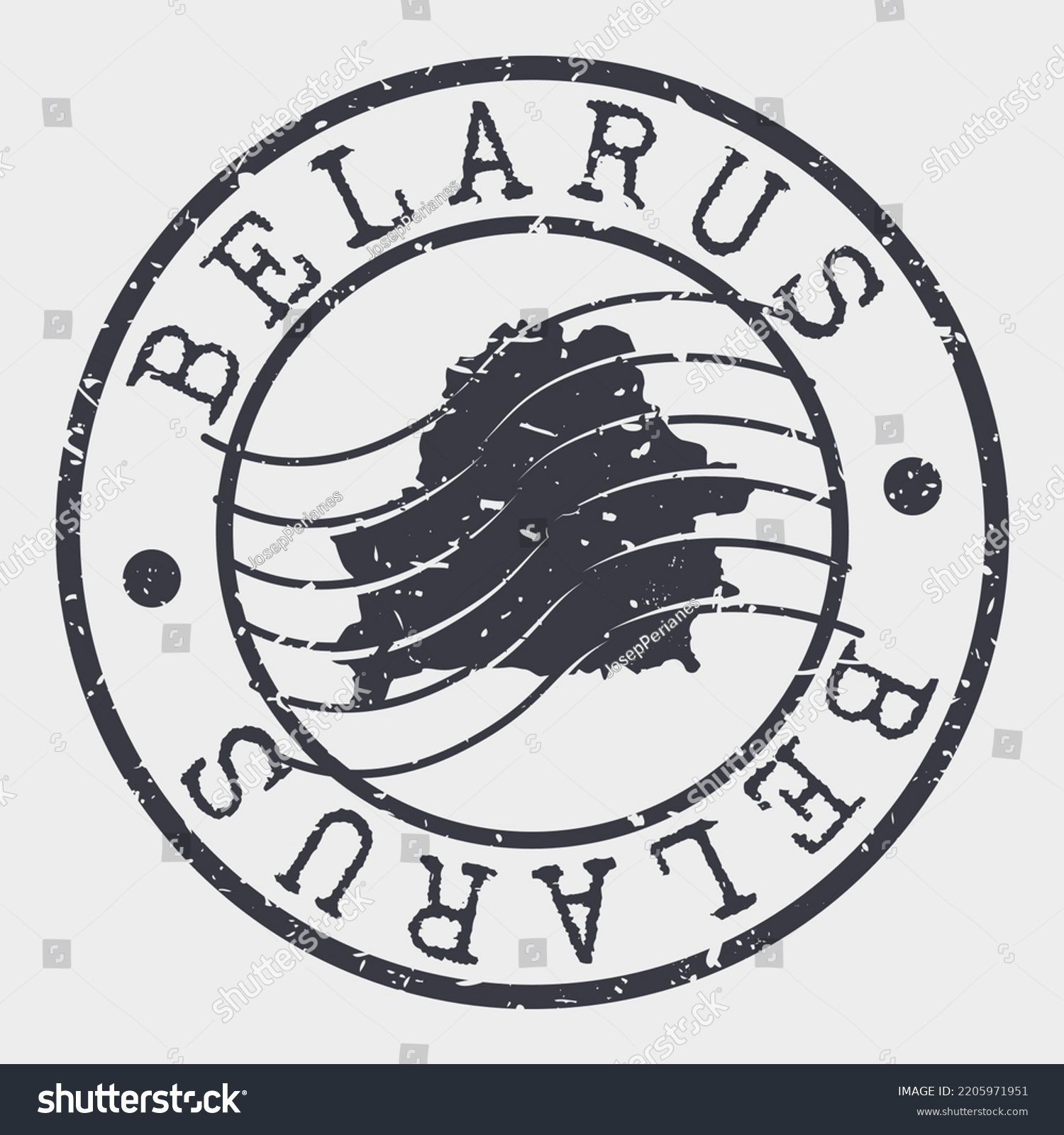 Belarus Silhouette Postal Passport Stamp Round Stock Vector (Royalty ...