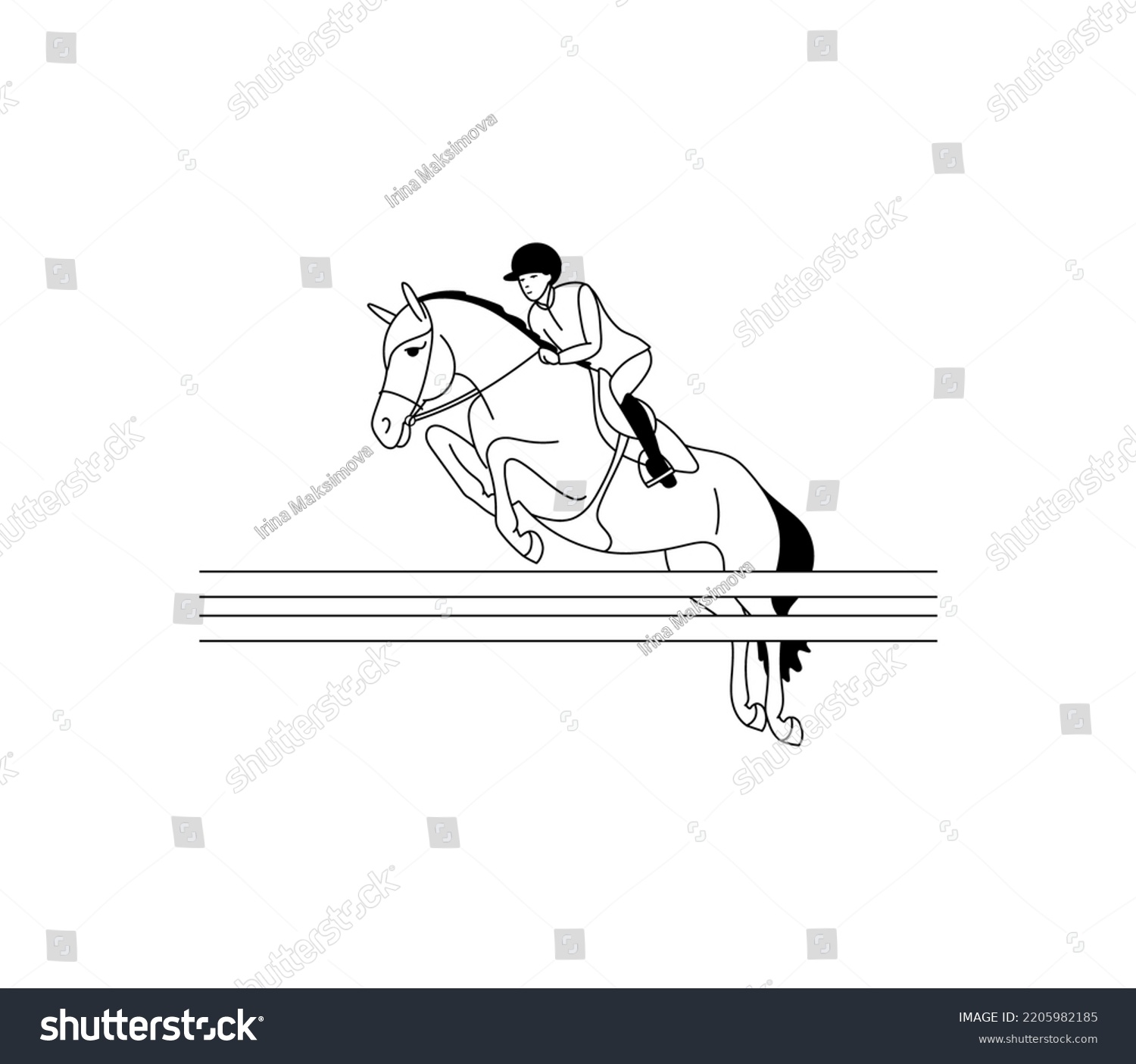 Jumping Rider Horse Isolated Vector Graphic Stock Vector (Royalty Free ...