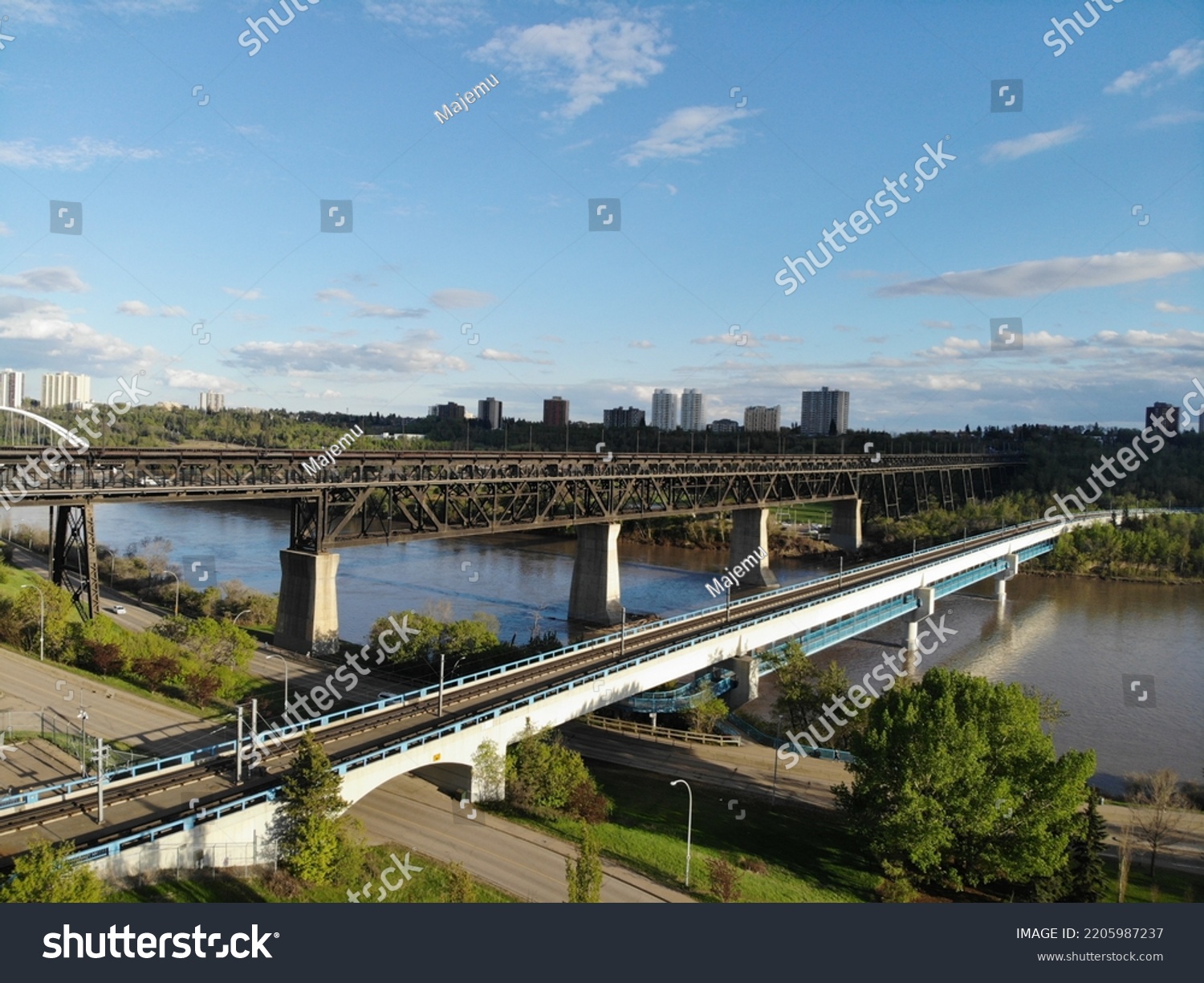 Edmonton High Level Bridge Train Track Stock Photo 2205987237 ...