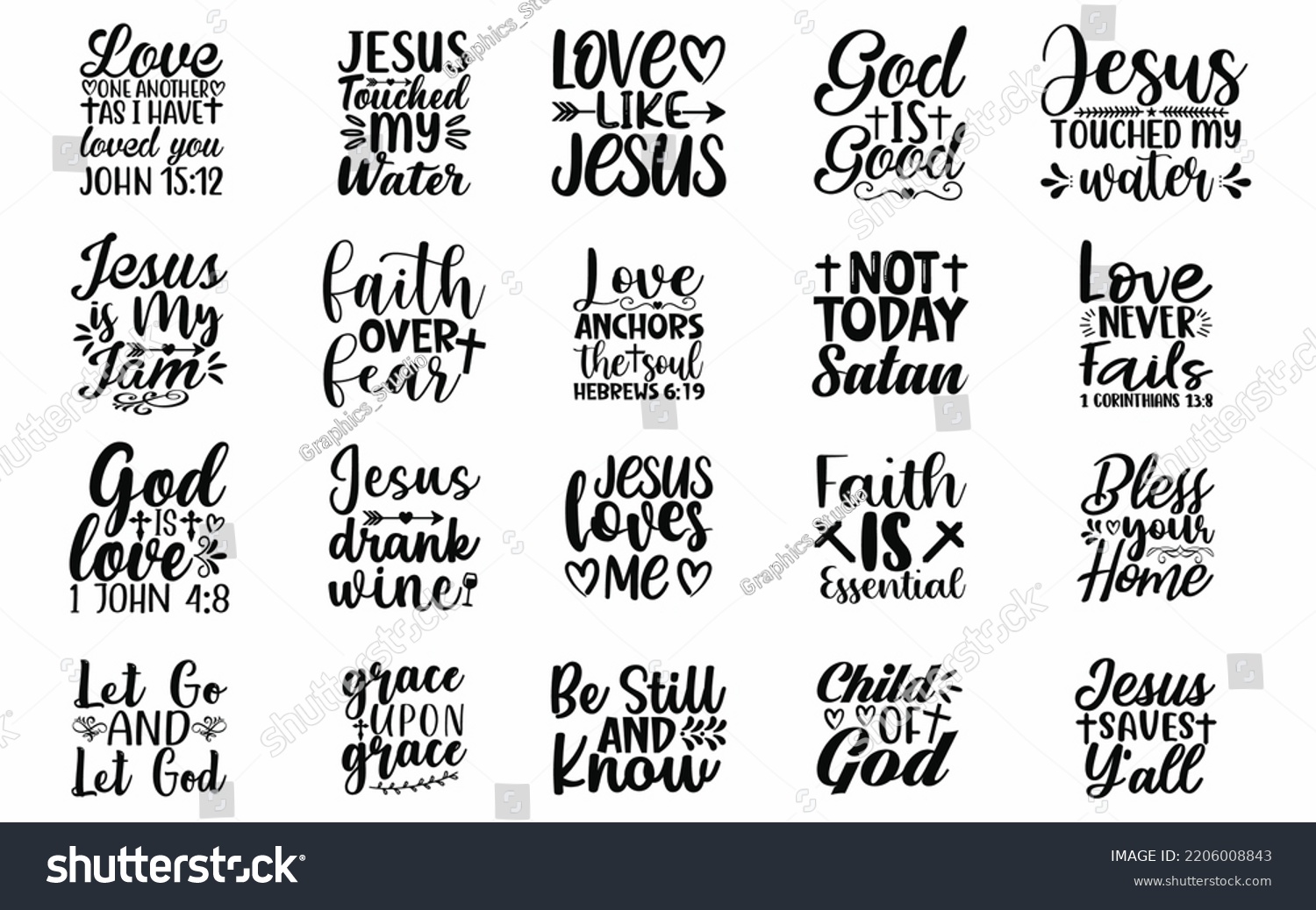 Bible Verse Svg Quotes Tshirt Design Stock Vector (royalty Free 