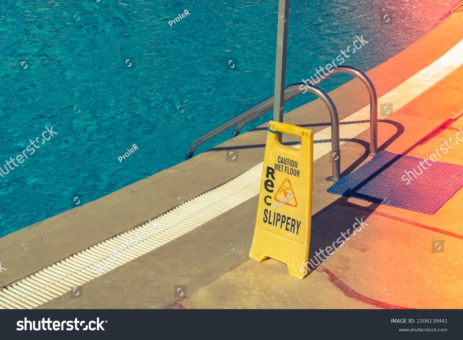 Safety Sign Phrase Caution Wet Floor Stock Photo 2206138441 | Shutterstock