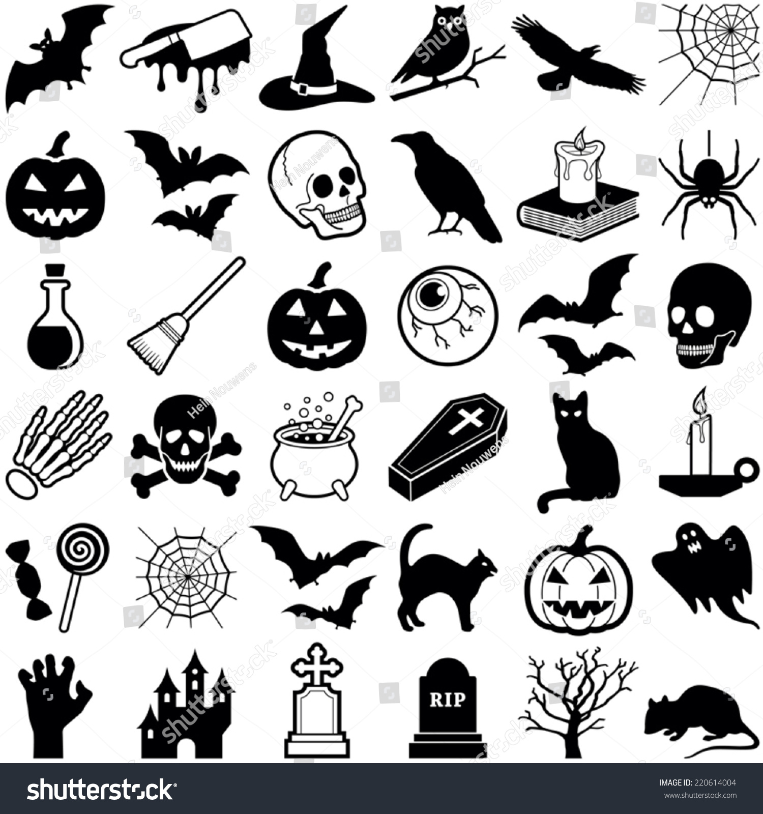 Halloween Icon Collection Vector Illustration Stock Vector (Royalty ...