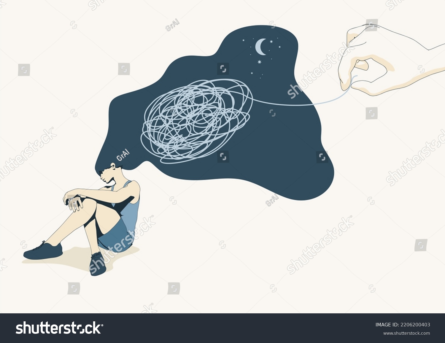 Unraveling Tangled Tangle Psychotherapy Concept Metaphor Stock Vector ...