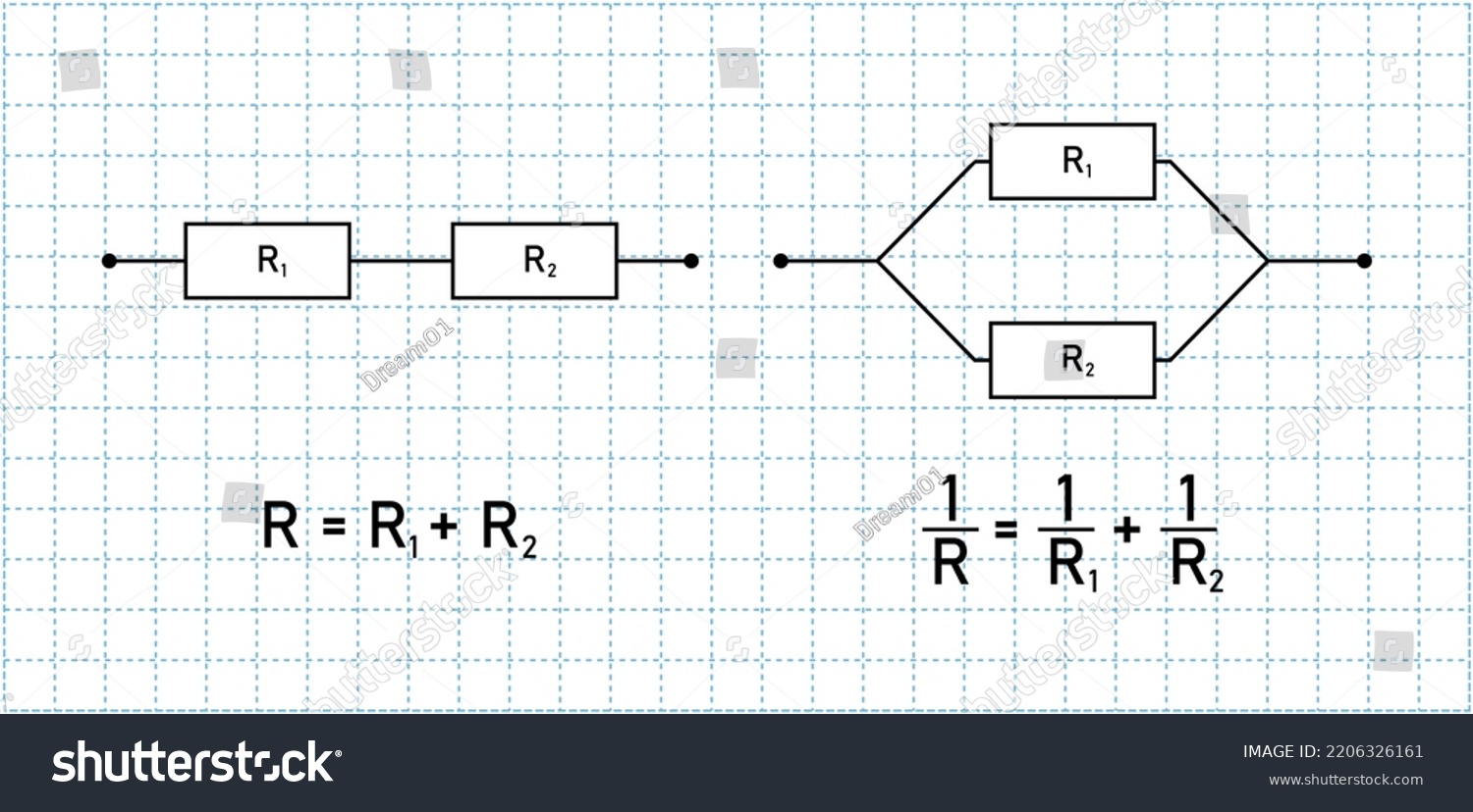 Resistance Series Parallel Diagram Formula Isolated Stock Vector ...