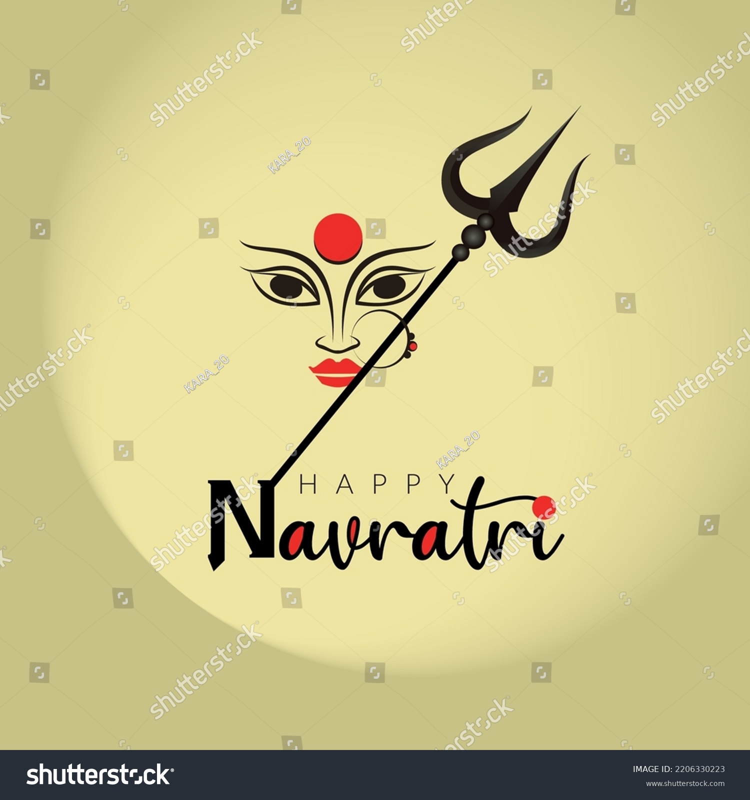 Navratri Happy Durga Puja Happy Navratri Stock Vector (Royalty Free ...