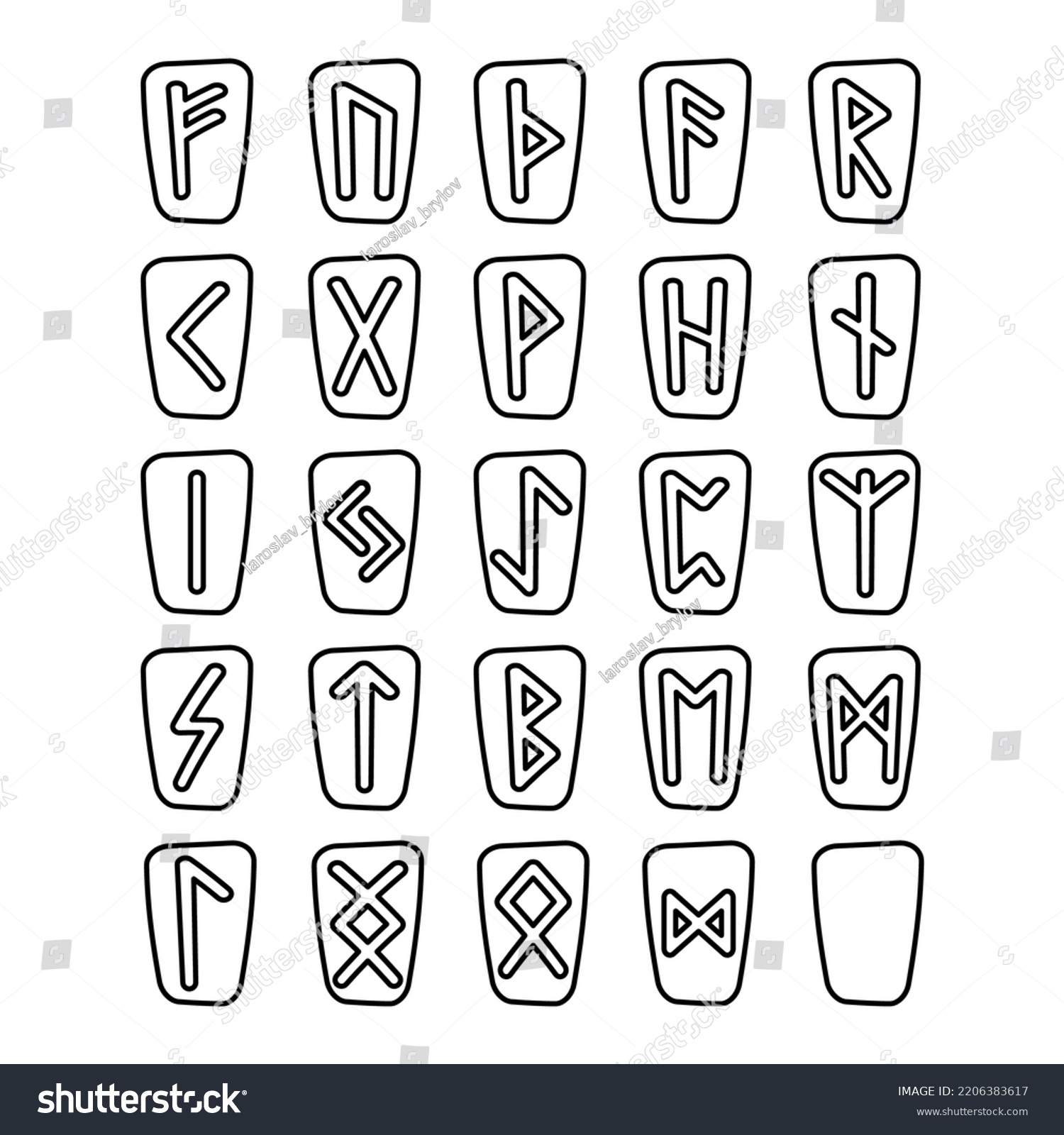 Viking Runes Elder Futhark Alphabet Retro Stock Vector Royalty Free 2206383617 Shutterstock 7608