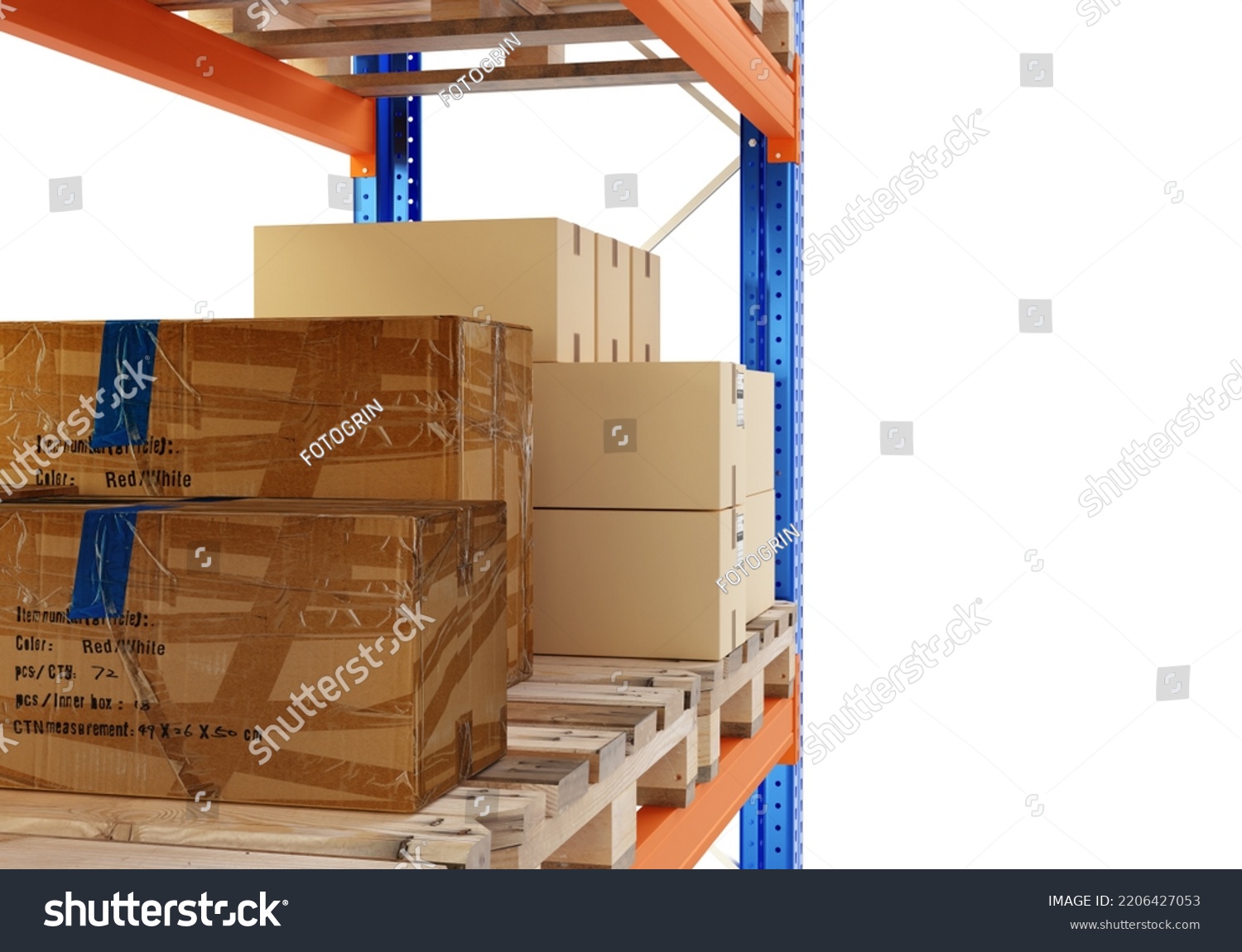 Warehouse Shelving System Cardboard Boxes On Stock Illustration 2206427053 Shutterstock 7386