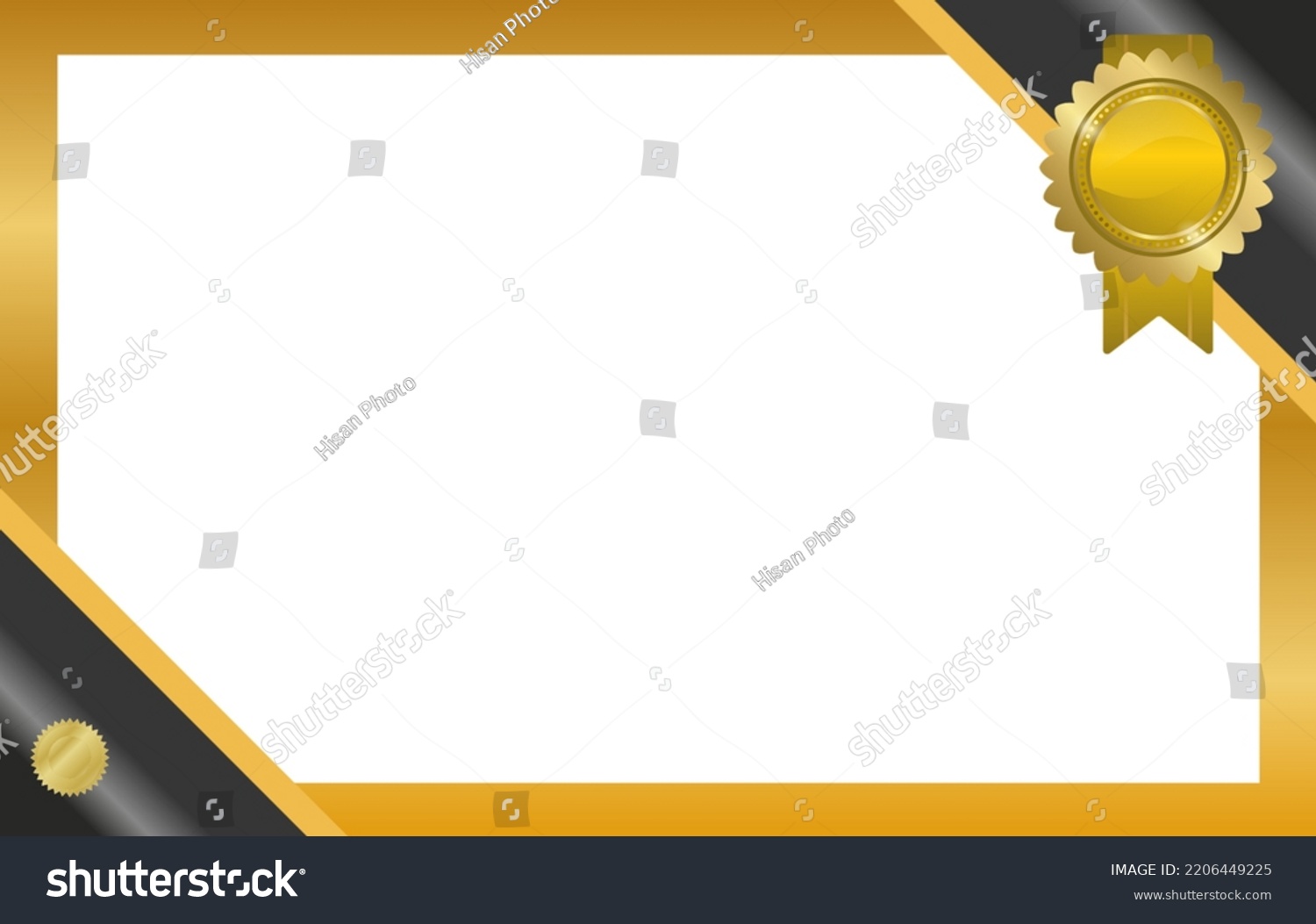 Template Sertifikat Kosong Sertifikat Warna Emas Stock Illustration ...