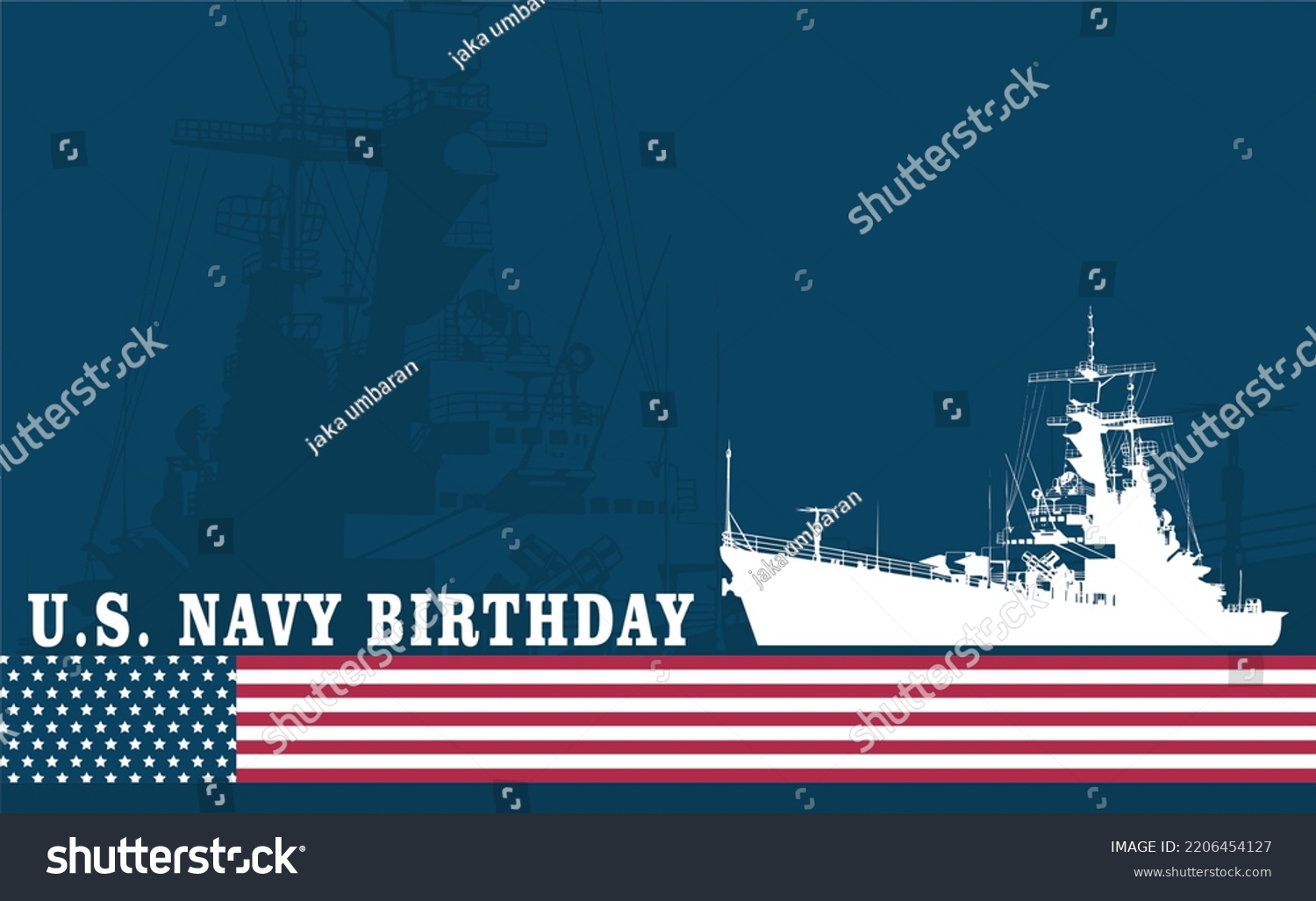 United States Us Navy Birthday October Stock Vector (Royalty Free