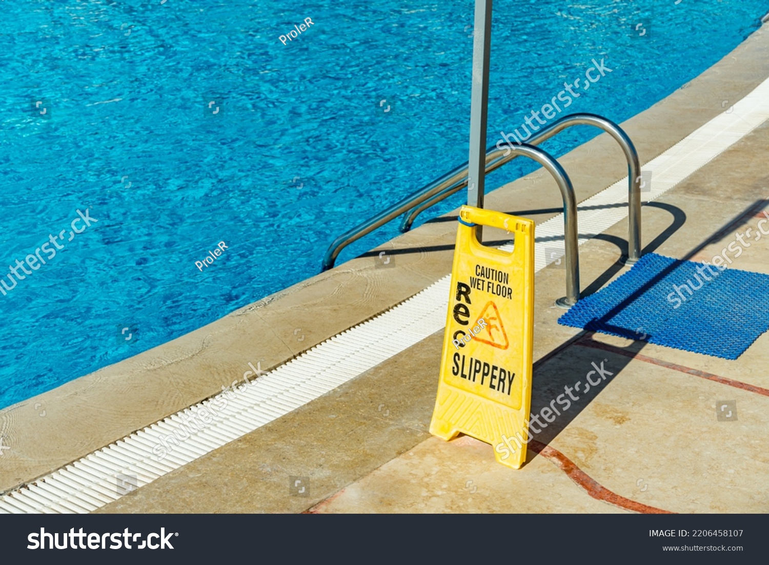 Safety Sign Phrase Caution Wet Floor Stock Photo 2206458107 | Shutterstock