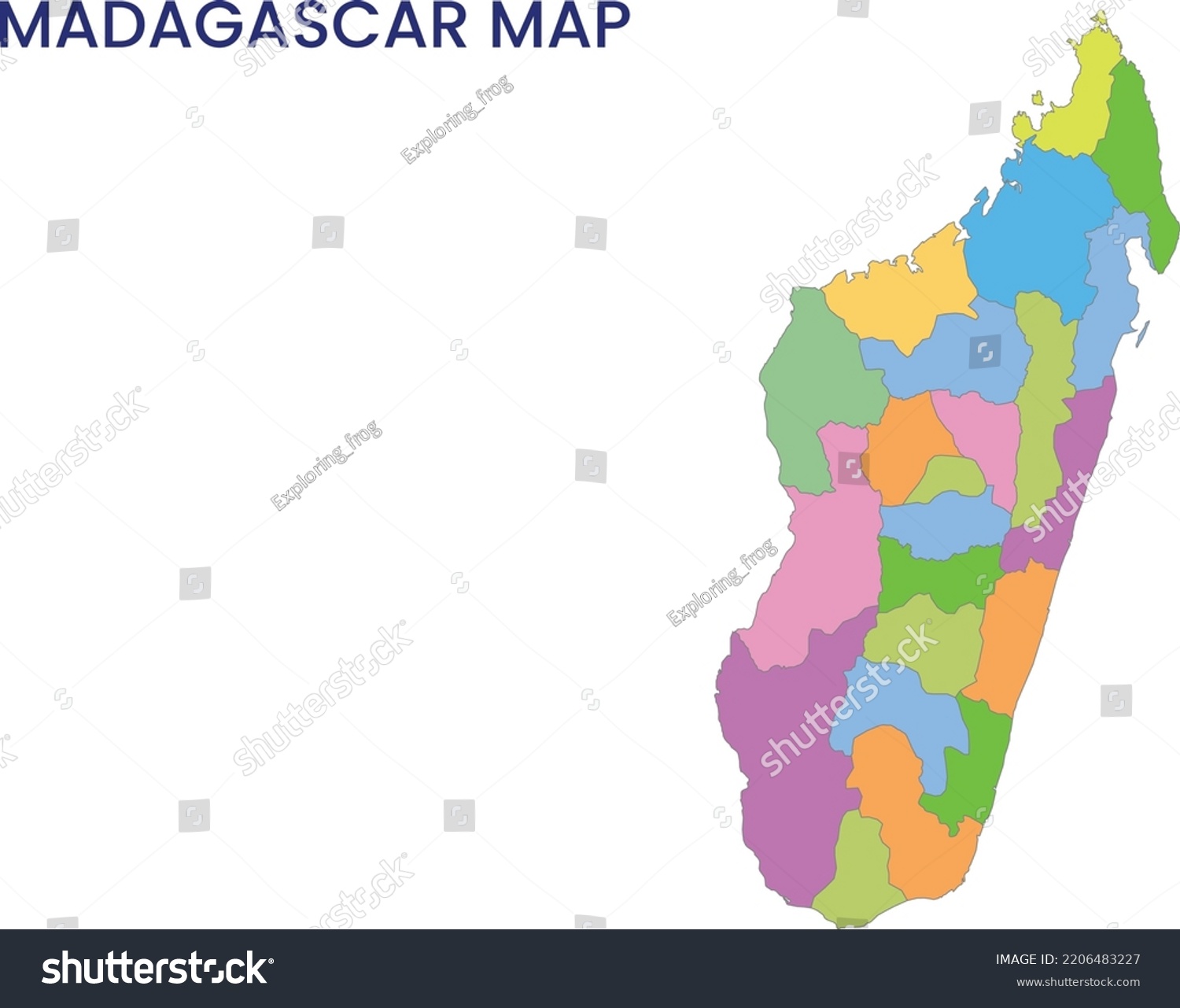 High Detailed Map Madagascar Outline Map Stock Vector Royalty Free   Stock Vector High Detailed Map Of Madagascar Outline Map Of Madagascar Africa 2206483227 