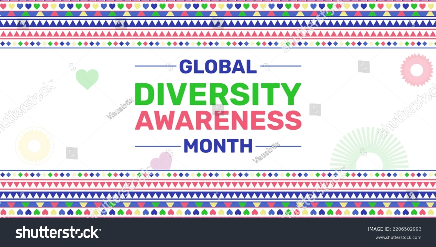 Global Diversity Awareness Month Abstract Backdrop Stock Illustration