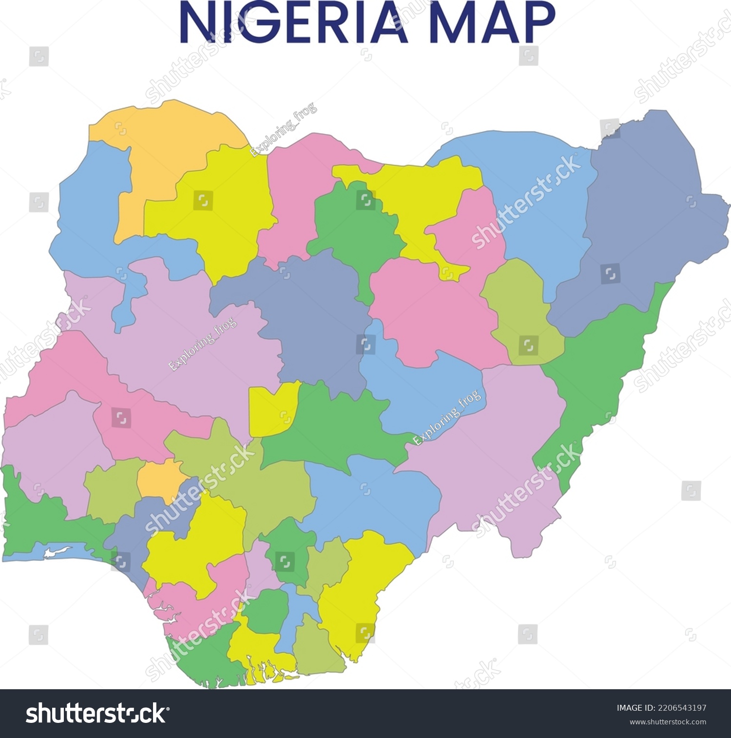 High Detailed Map Nigeria Outline Map Stock Vector (Royalty Free ...