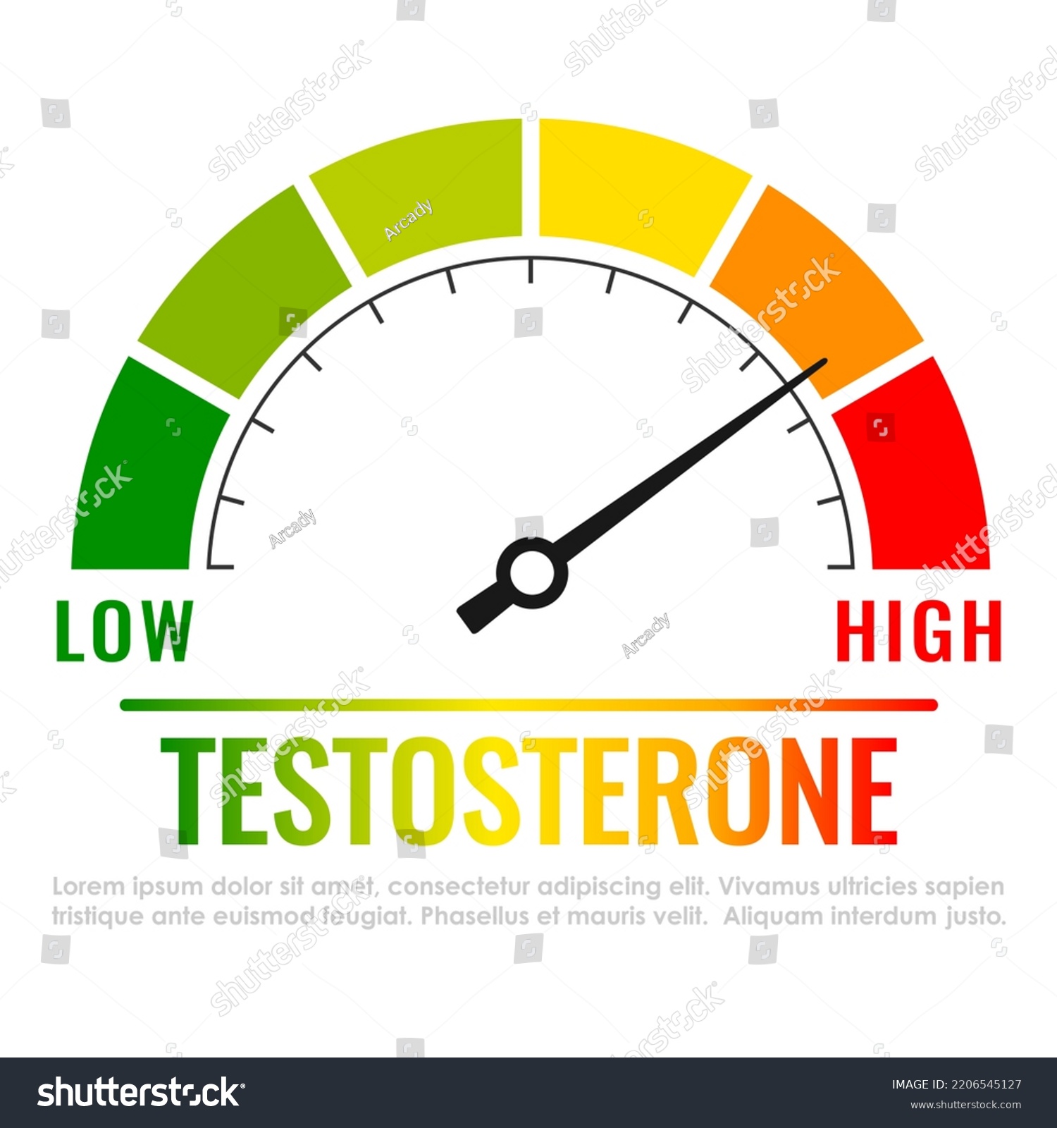 Testosterone Level Metering Scale Vector Illustration Stock Vector Royalty Free 2206545127 