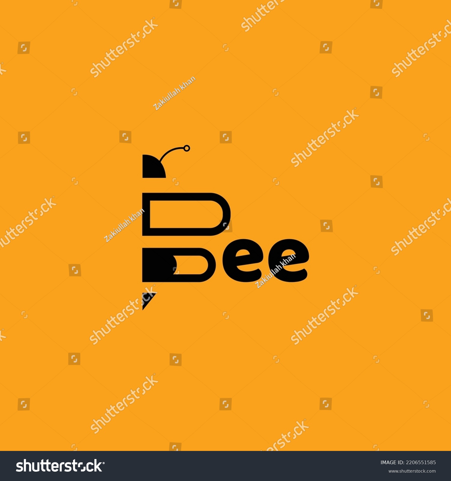 Bee Vector Bee Logo Letter B Stock Vector (Royalty Free) 2206551585 ...