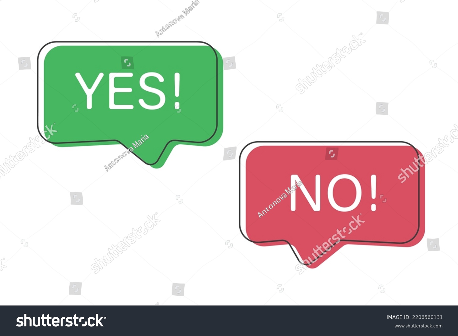 Yes No Good Bad Icons W Stock Vector (Royalty Free) 2206560131 ...