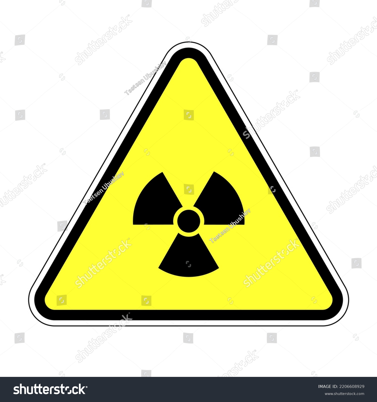 Triangular Sign Nuclear Danger Radiation Waste Stock Vector (Royalty ...