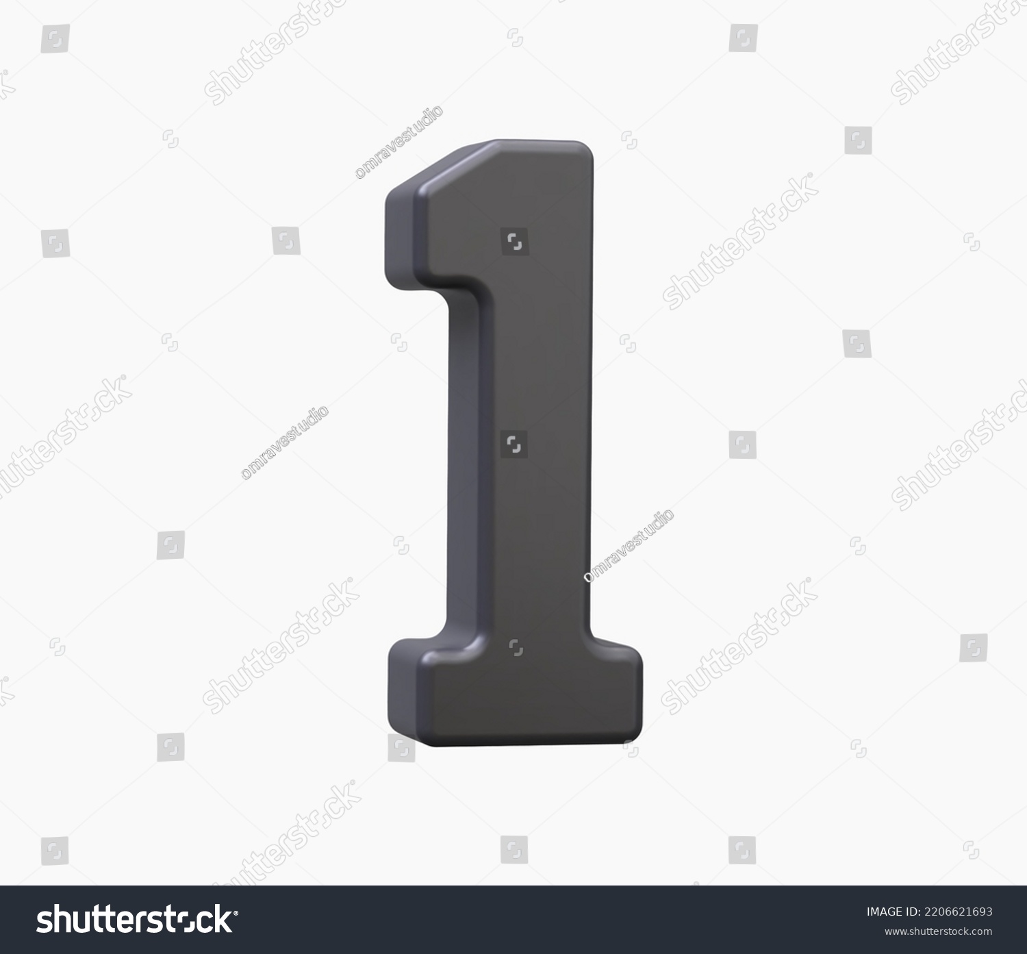 3d Realistic Number One Icon Vector Stock Vector (Royalty Free ...