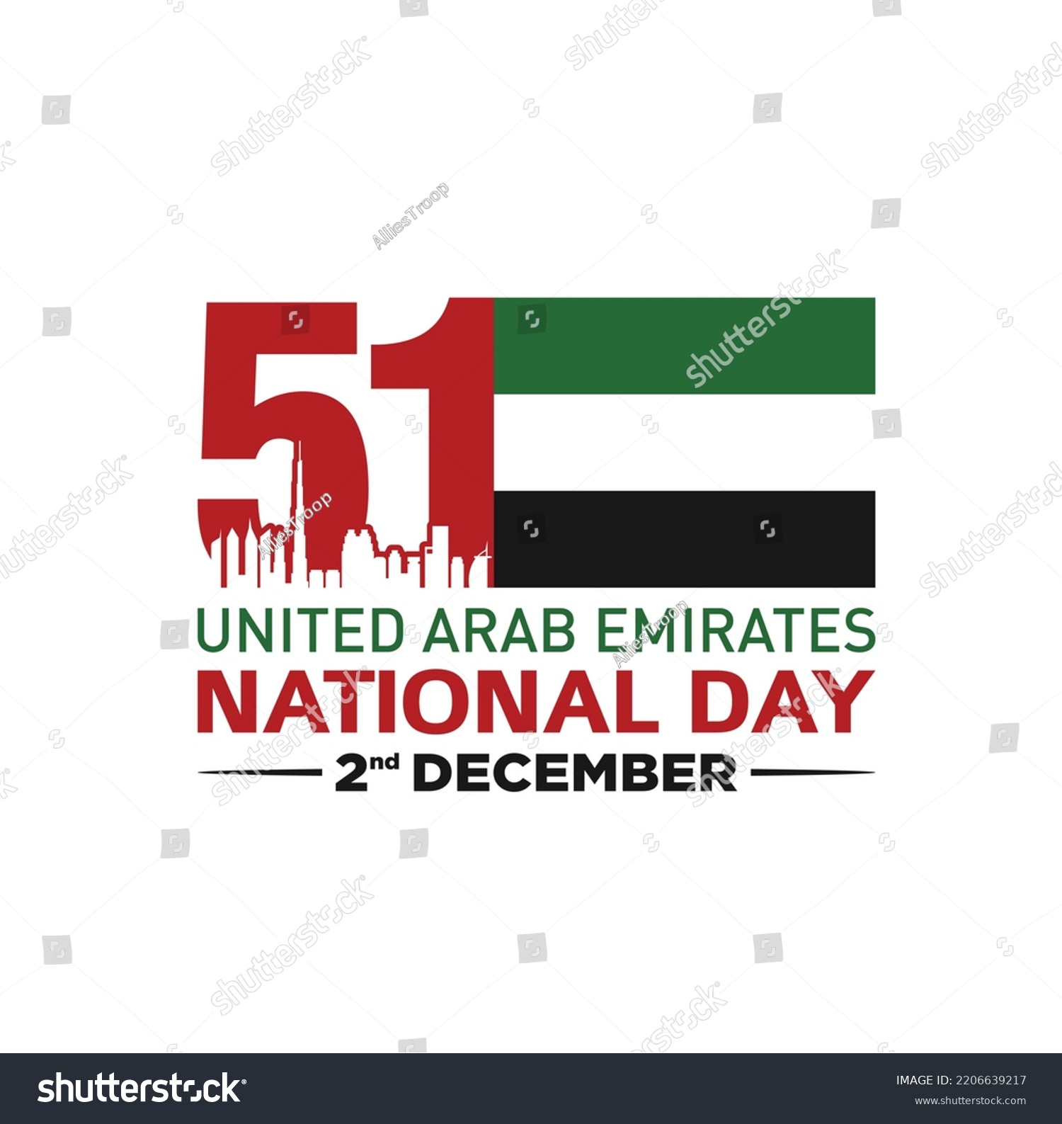 51 National Day United Arab Emirates Stock Vector (Royalty Free ...