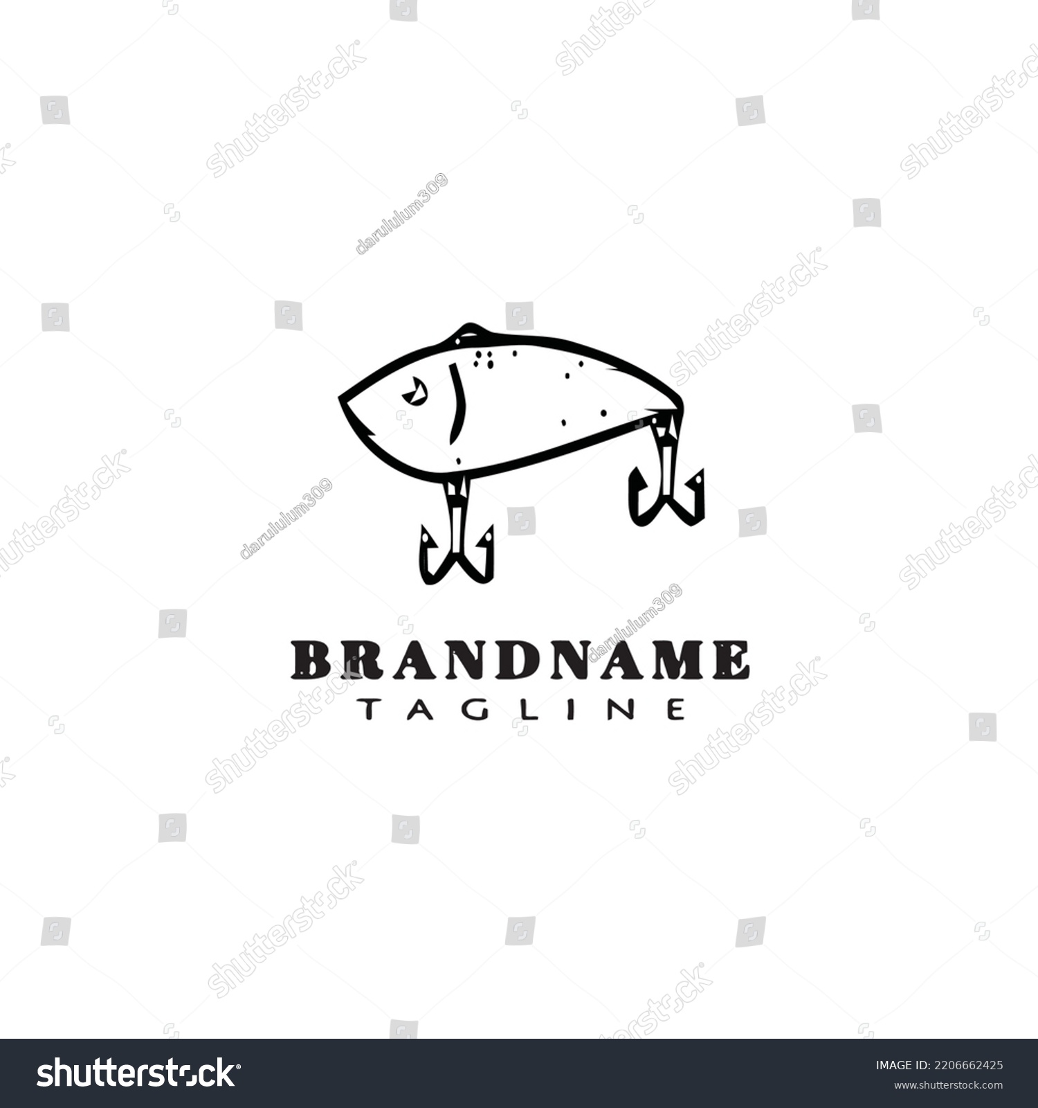 Fishing Lure Logo Design Template Icon Stock Vector (Royalty Free ...