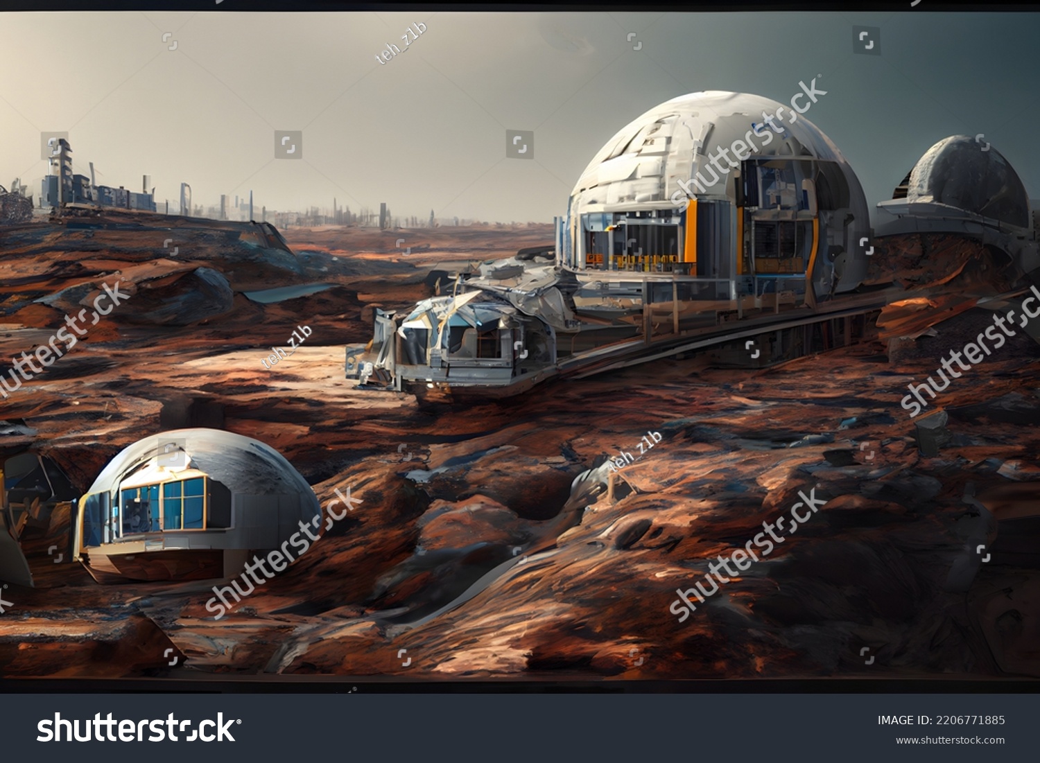 Future Moon Base Structures Neural Network Stock Illustration ...