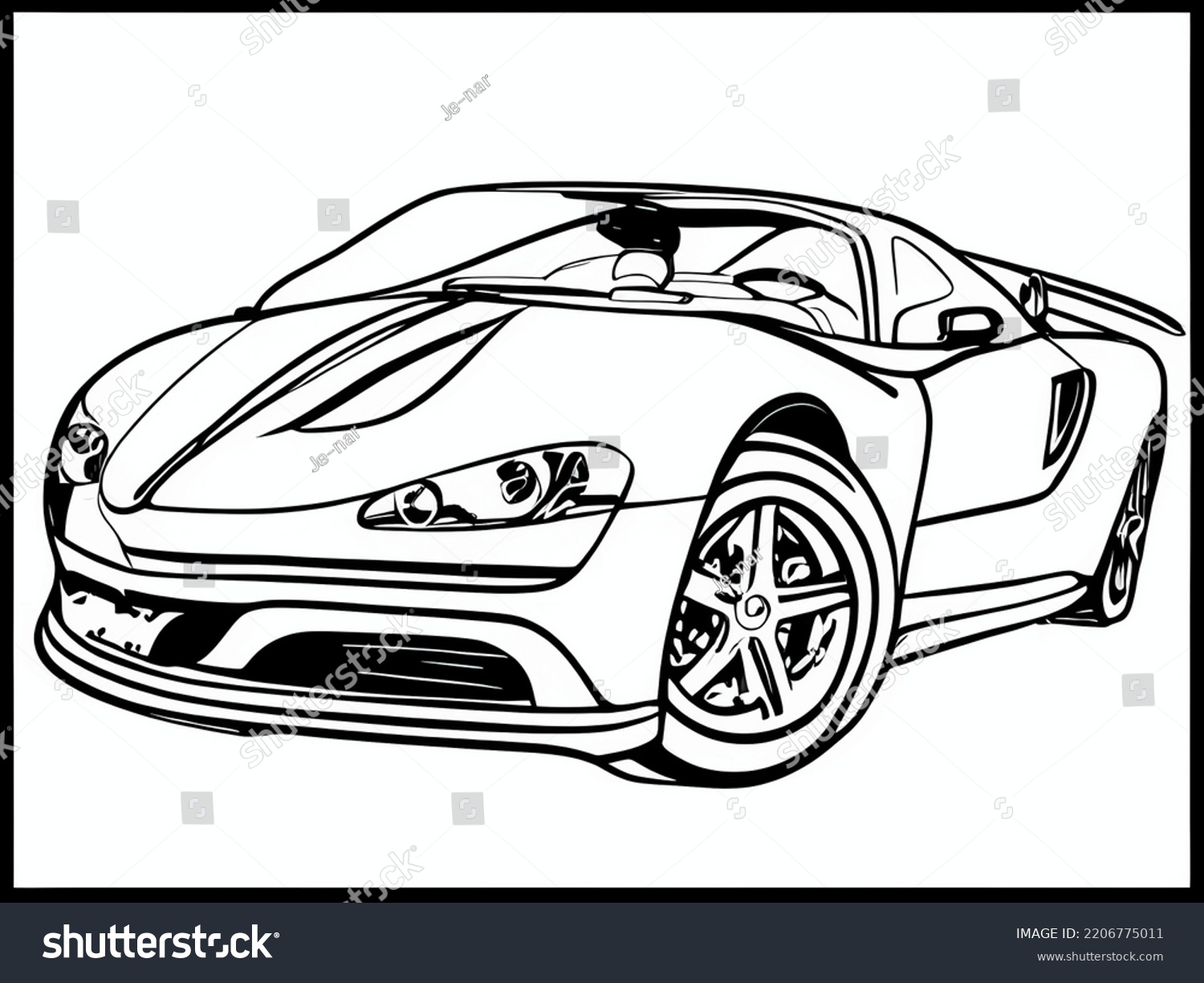 Coloring Picture Fron Side View Sports Stock Illustration 2206775011