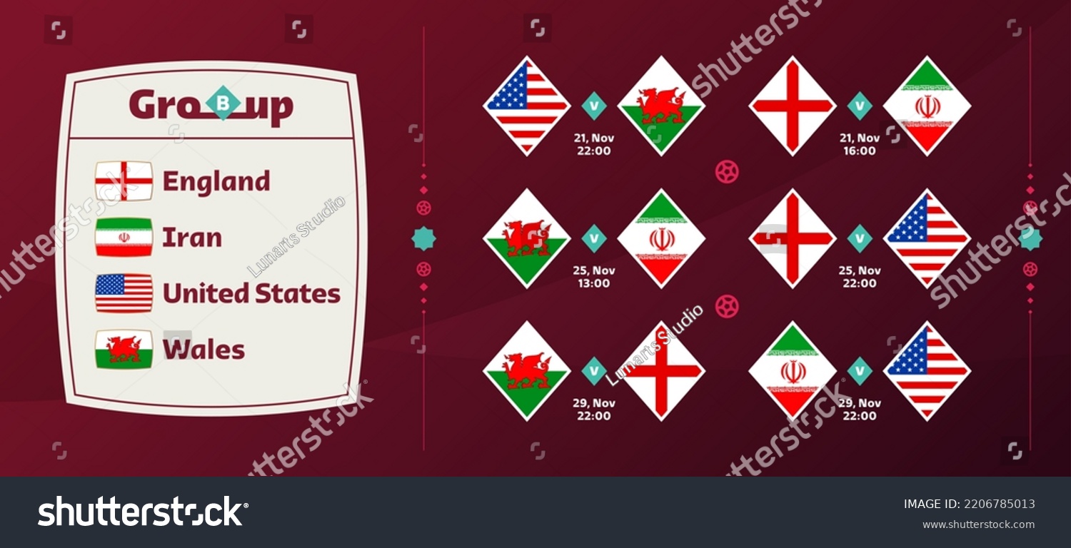 Group B National Team Schedule Matches Stock Vector (Royalty Free ...